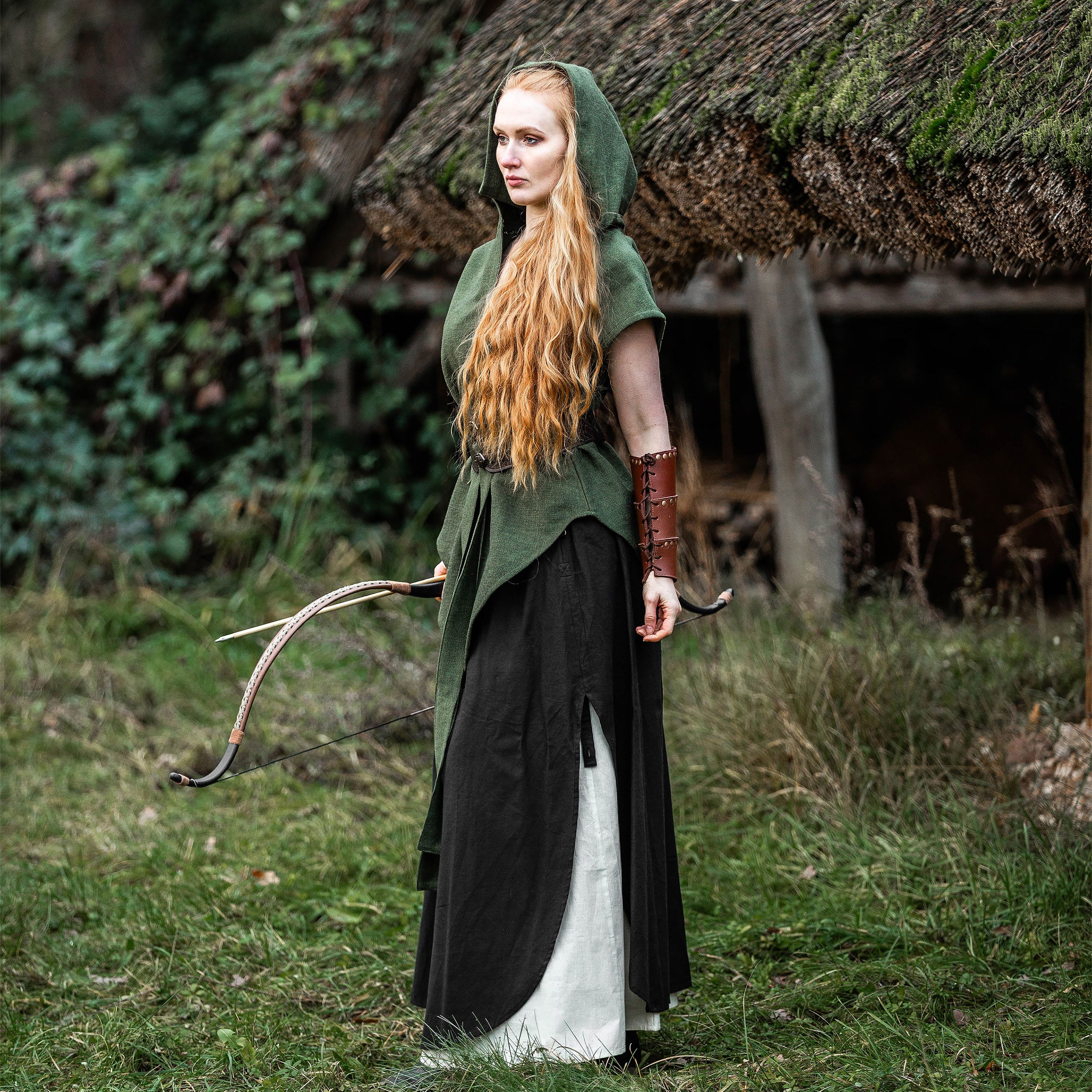 Imagen del producto Túnica Medieval de Manga Corta con Cinturón Verde
