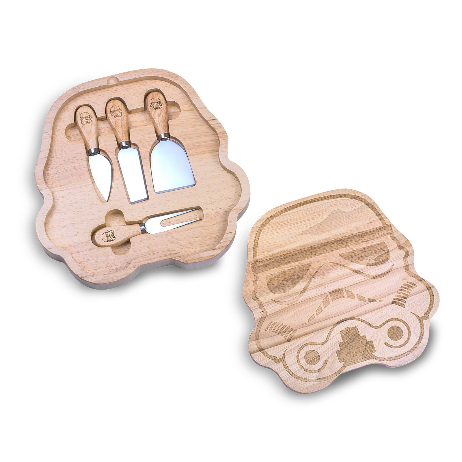 Imagen del producto Tabla de quesos Stormtrooper original incluyendo juego de cuchillos para fans de Star Wars