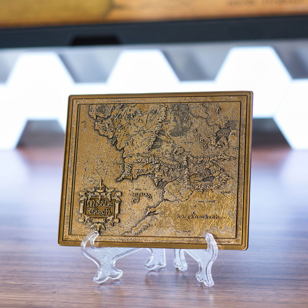 Imagen del producto El Señor de los Anillos - Réplica del mapa de la Tierra Media con soporte de presentación