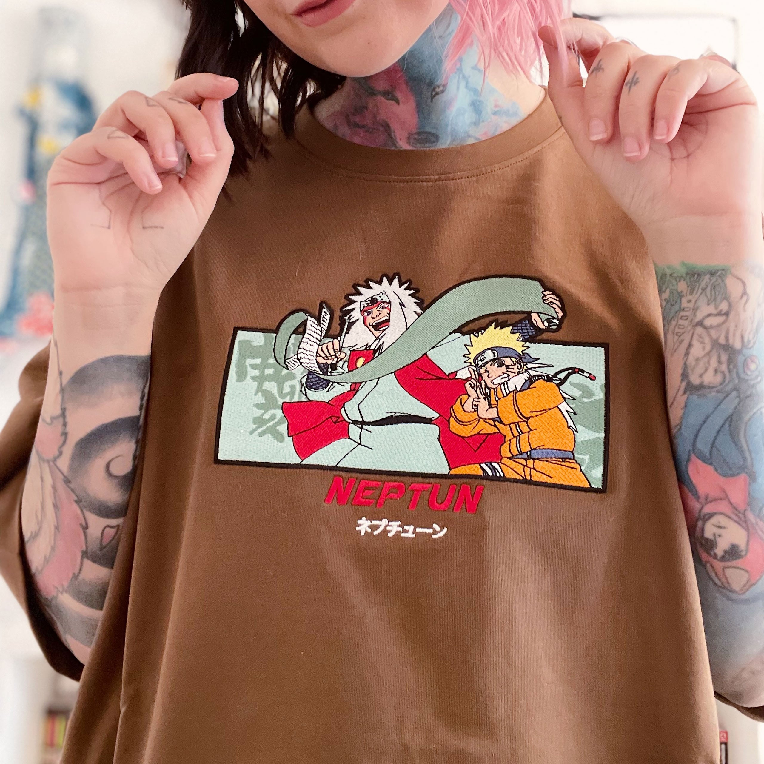 Imagen del producto Naruto - Jiraiya & Naruto Camiseta Premium de gran tamaño