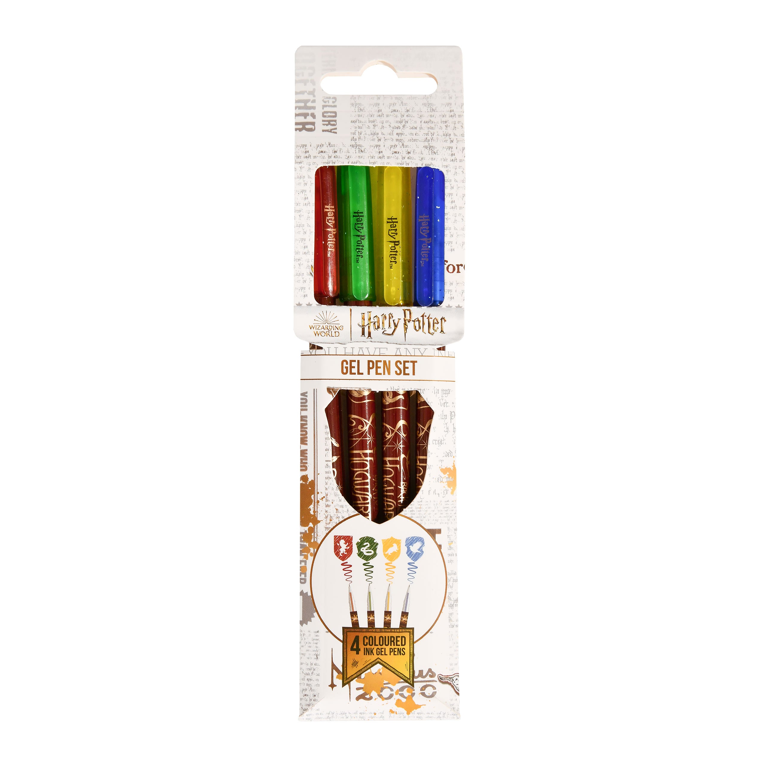 Imagen del producto Harry Potter - Set de 4 bolígrafos de gel con escudos