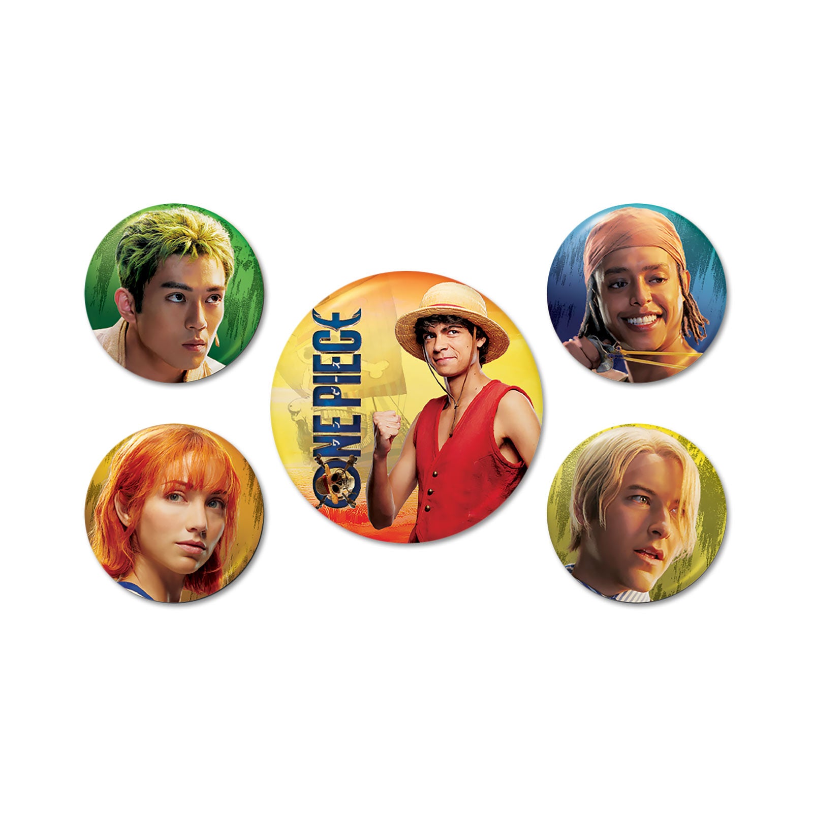 Imagen del producto One Piece - Live Action Straw Hat Crew Botón Set de 5