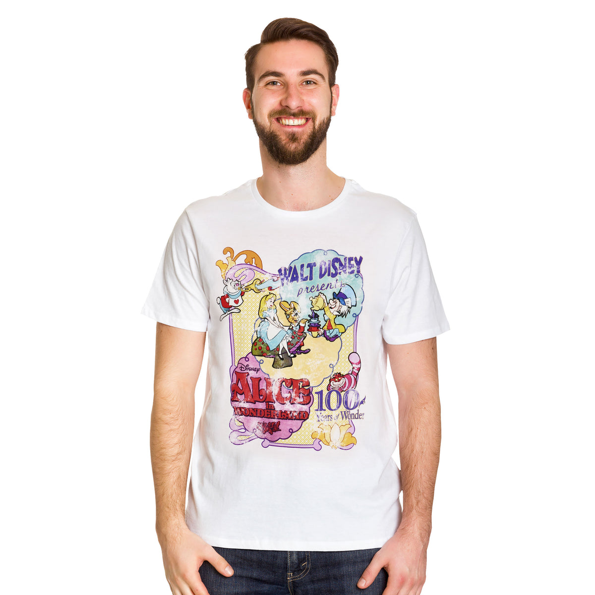 Imagen del producto Alice en el país de las maravillas - Camiseta vintage con póster blanco
