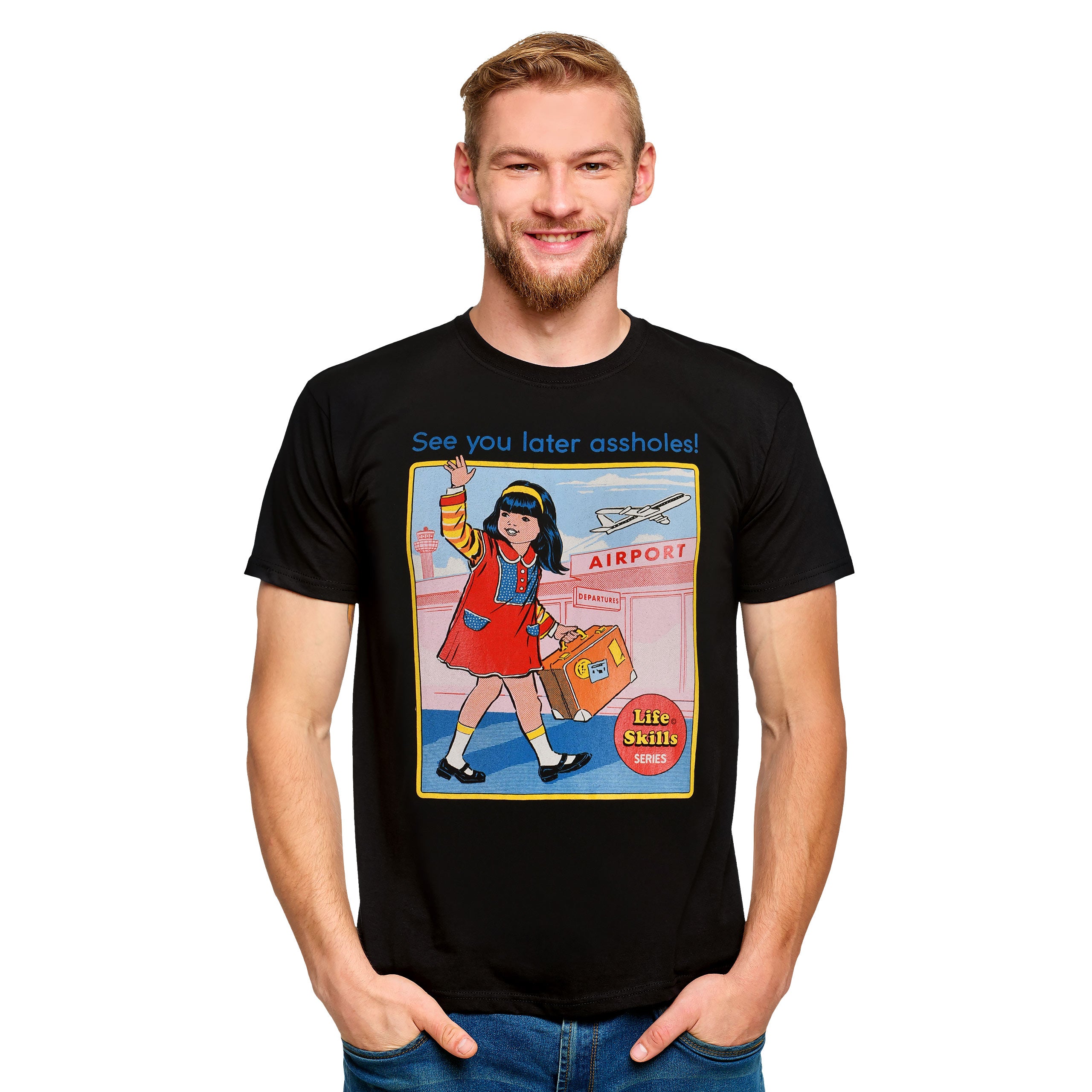 Imagen del producto Steven Rhodes - ¡Nos vemos más tarde, imbéciles! Camiseta negra