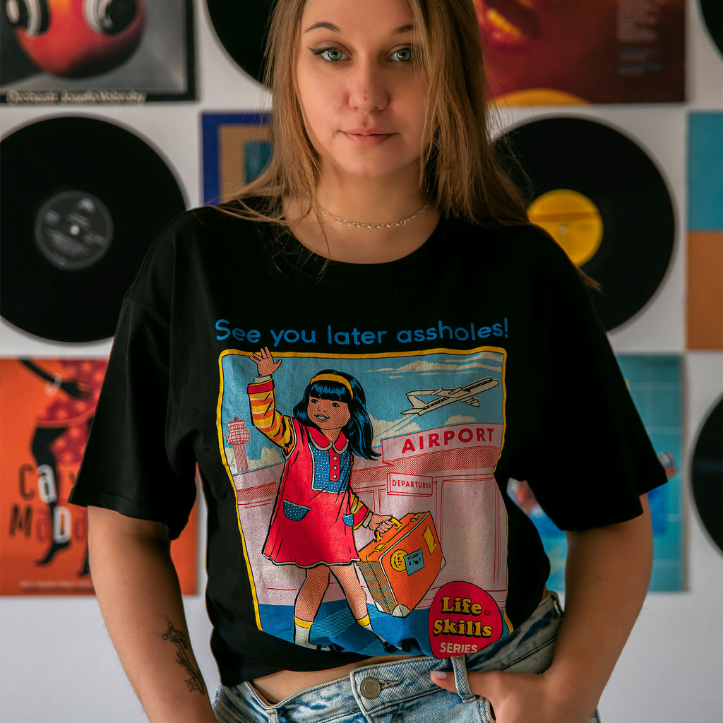 Imagen del producto Steven Rhodes - ¡Nos vemos más tarde, imbéciles! Camiseta negra