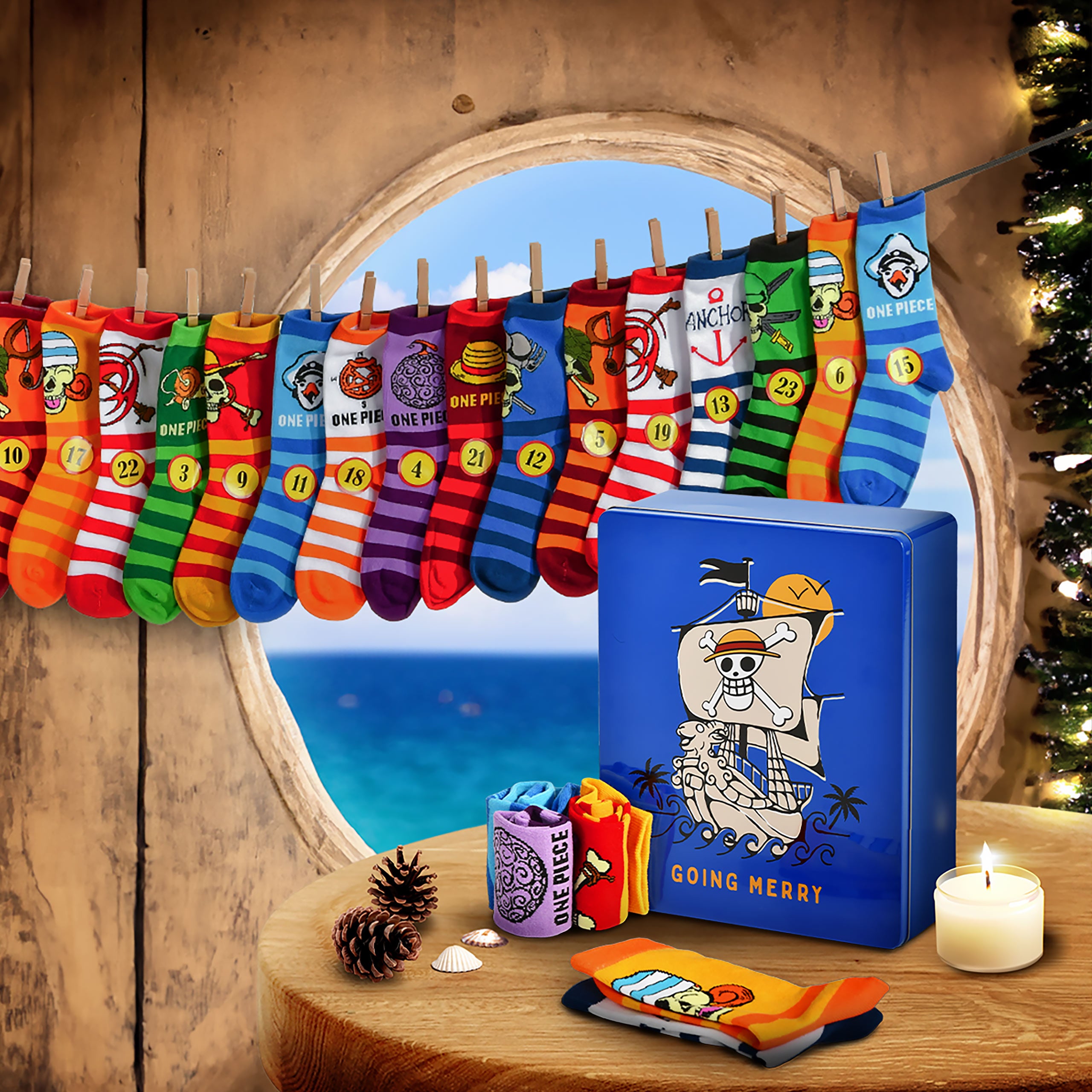Imagen del producto Calendario de Adviento de One Piece para llenar con calcetines