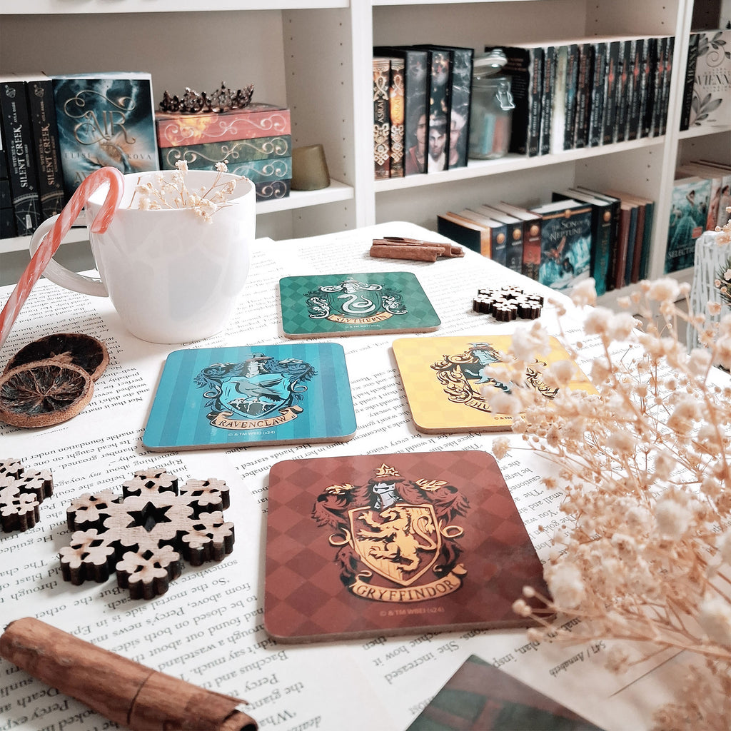 Imagen del producto Harry Potter - Posavasos de los Escudos de las Casas, set de 4 piezas