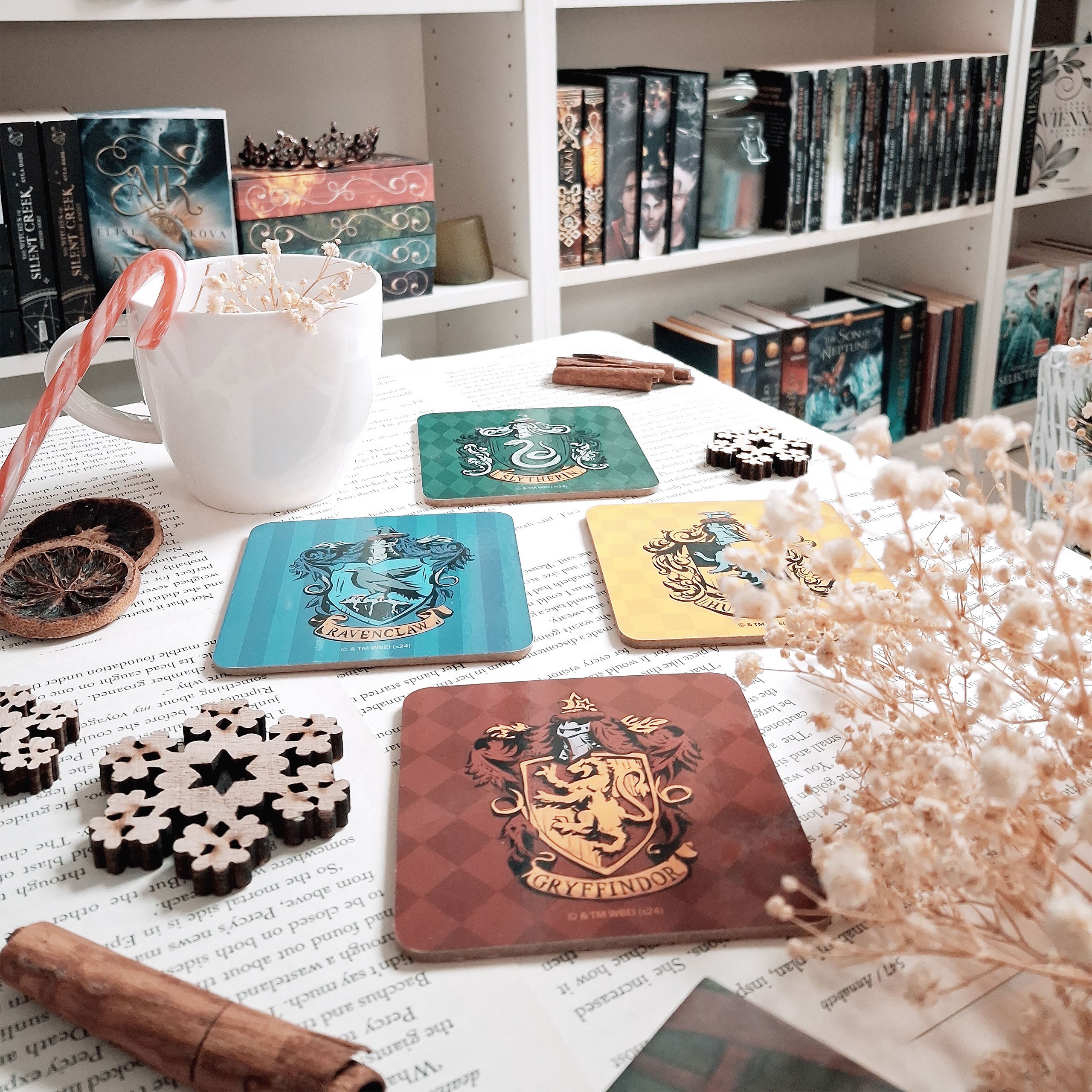 Imagen del producto Harry Potter - Posavasos de los Escudos de las Casas, set de 4 piezas