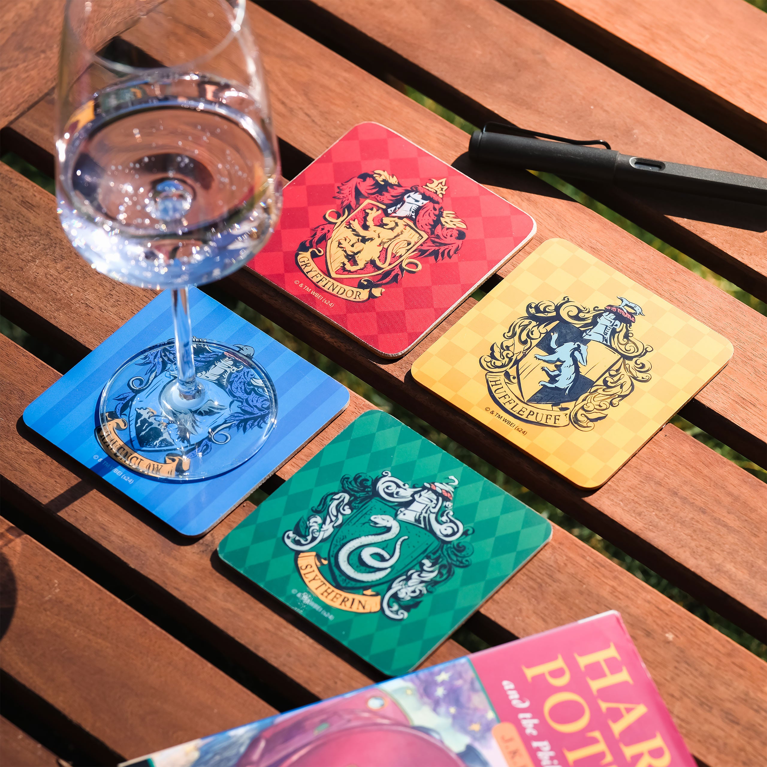 Imagen del producto Harry Potter - Posavasos de los Escudos de las Casas, set de 4 piezas