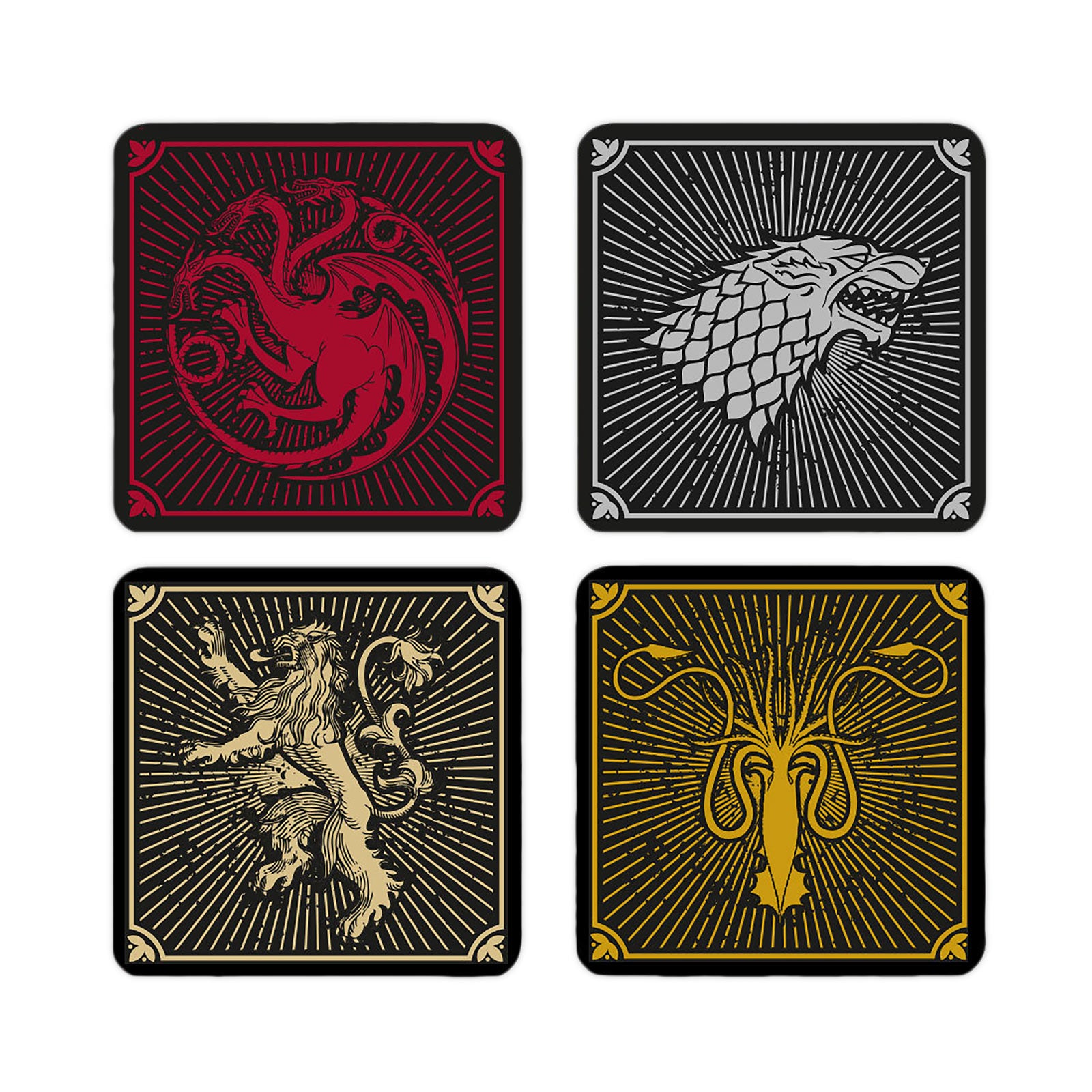 Imagen del producto Juego de Tronos - Posavasos de los escudos de las casas, set de 4