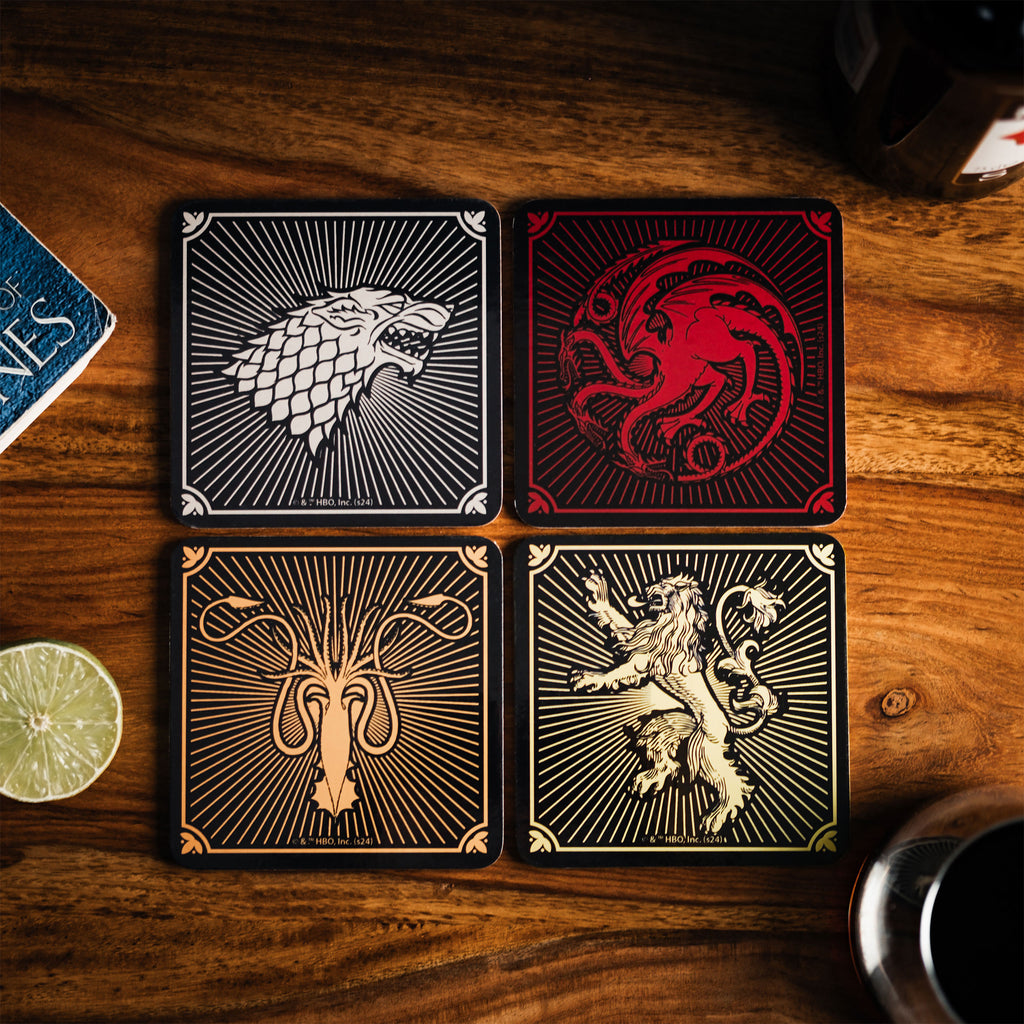 Imagen del producto Juego de Tronos - Posavasos de los escudos de las casas, set de 4