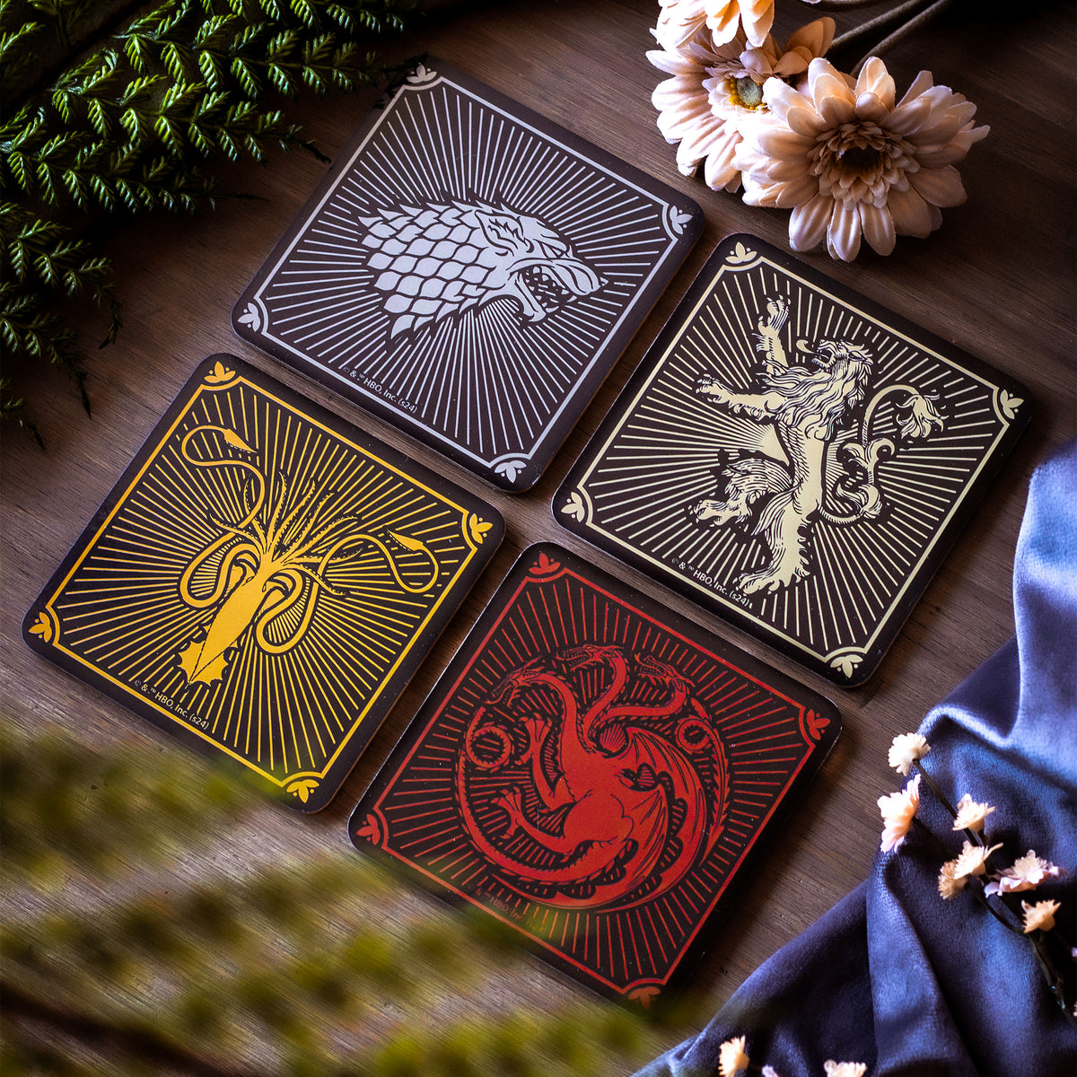 Imagen del producto Juego de Tronos - Posavasos de los escudos de las casas, set de 4