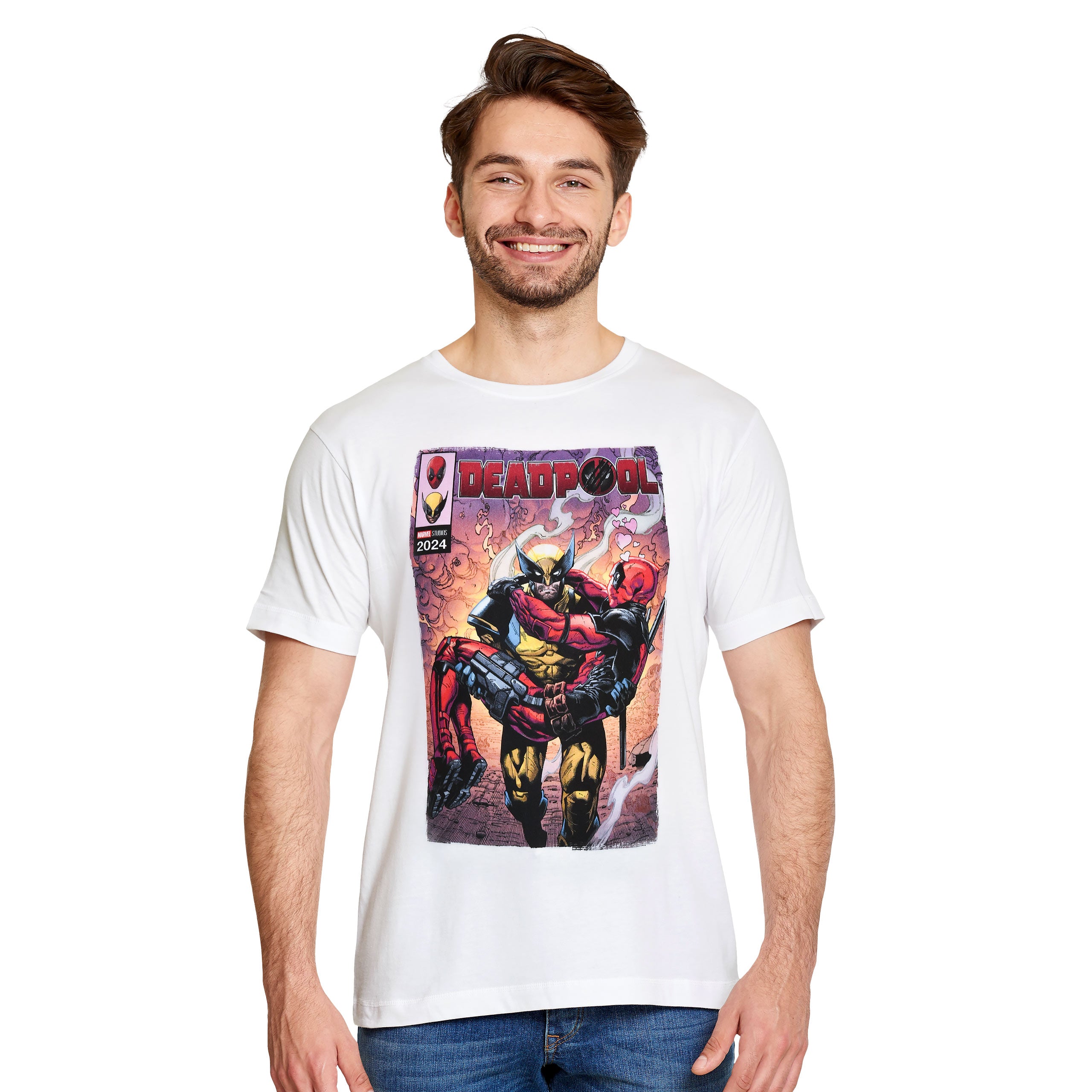 Imagen del producto Camiseta blanca de cómics Best Bubs de Deadpool y Wolverine
