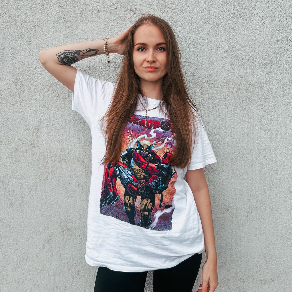 Imagen del producto Camiseta blanca de cómics Best Bubs de Deadpool y Wolverine