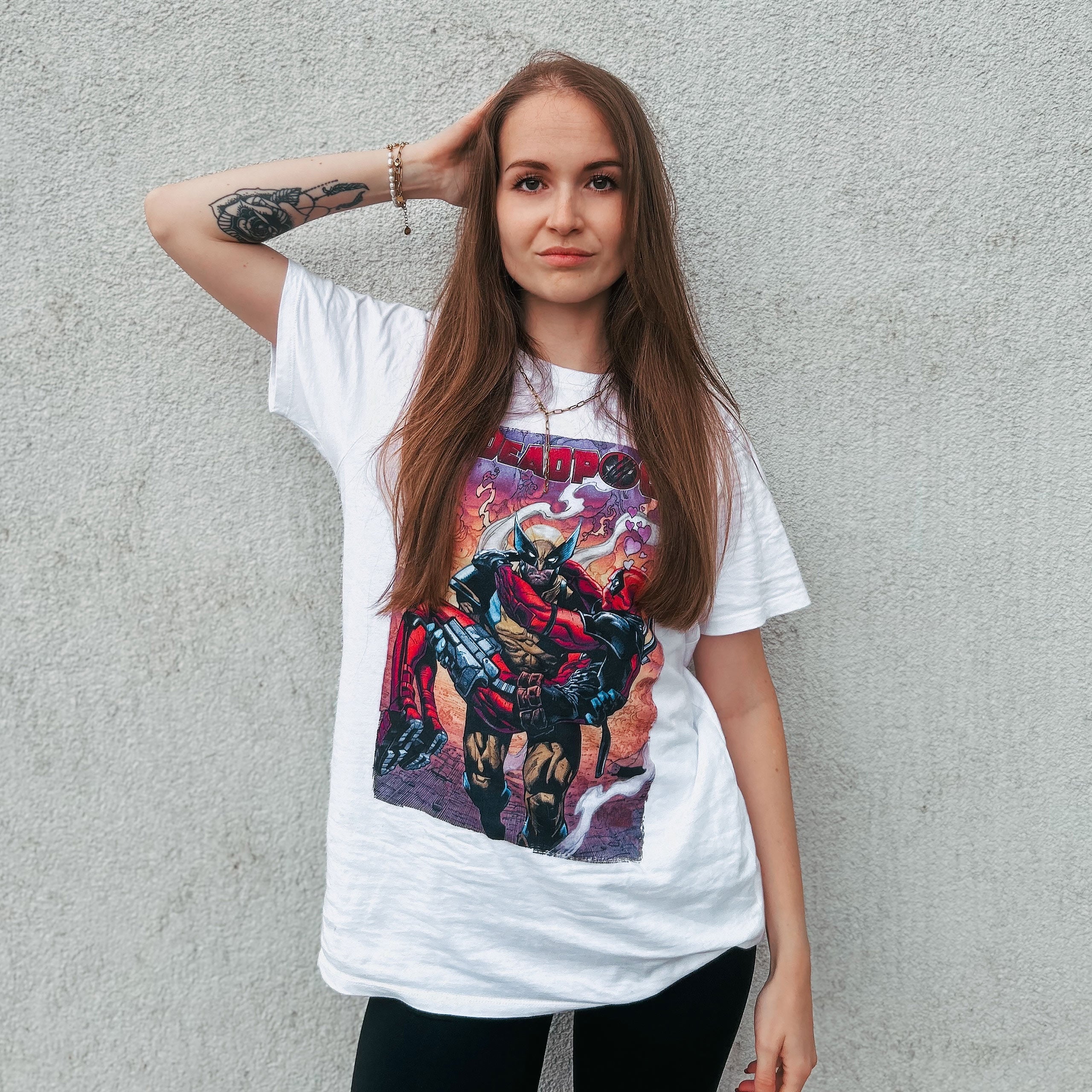 Imagen del producto Camiseta blanca de cómics Best Bubs de Deadpool y Wolverine