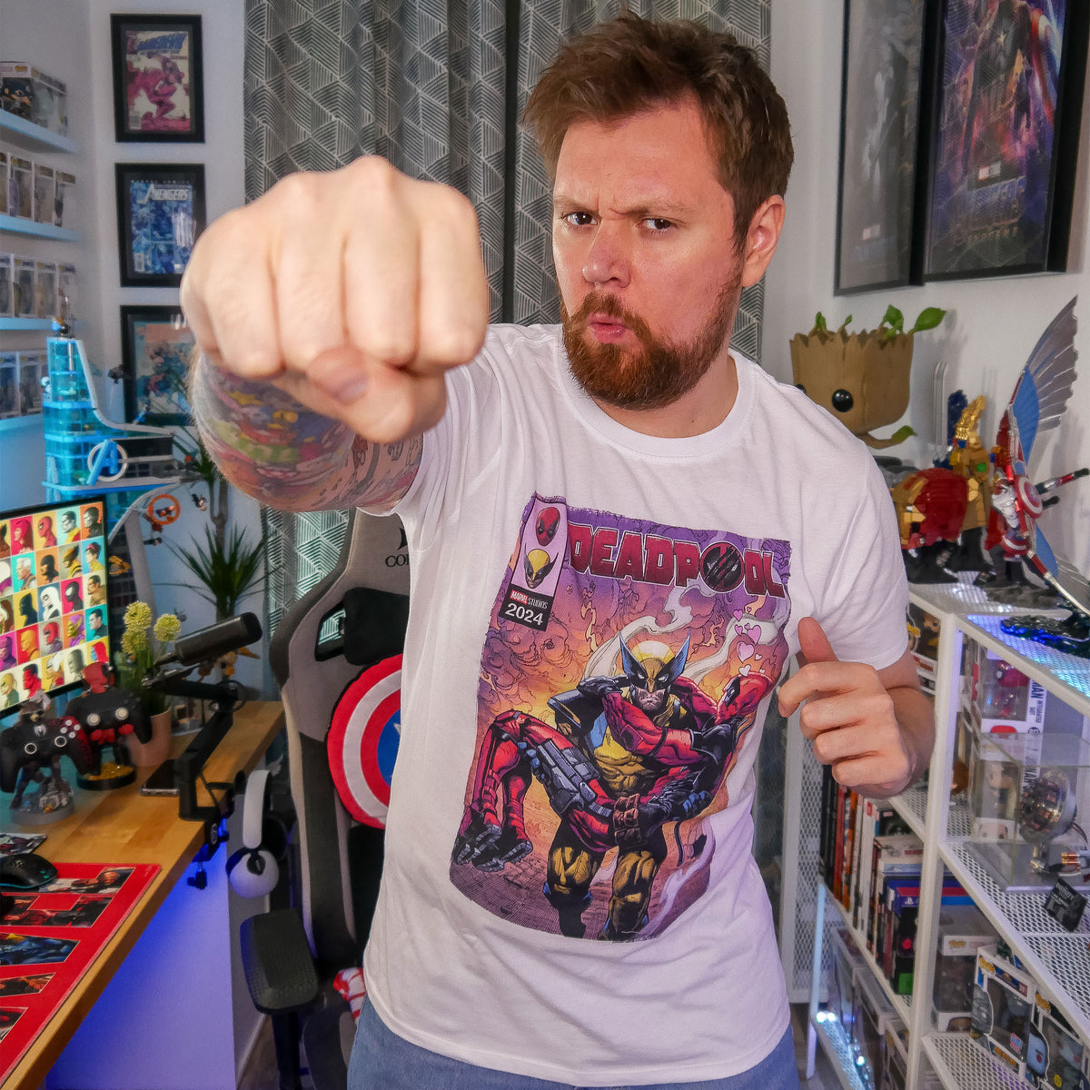 Imagen del producto Camiseta blanca de cómics Best Bubs de Deadpool y Wolverine