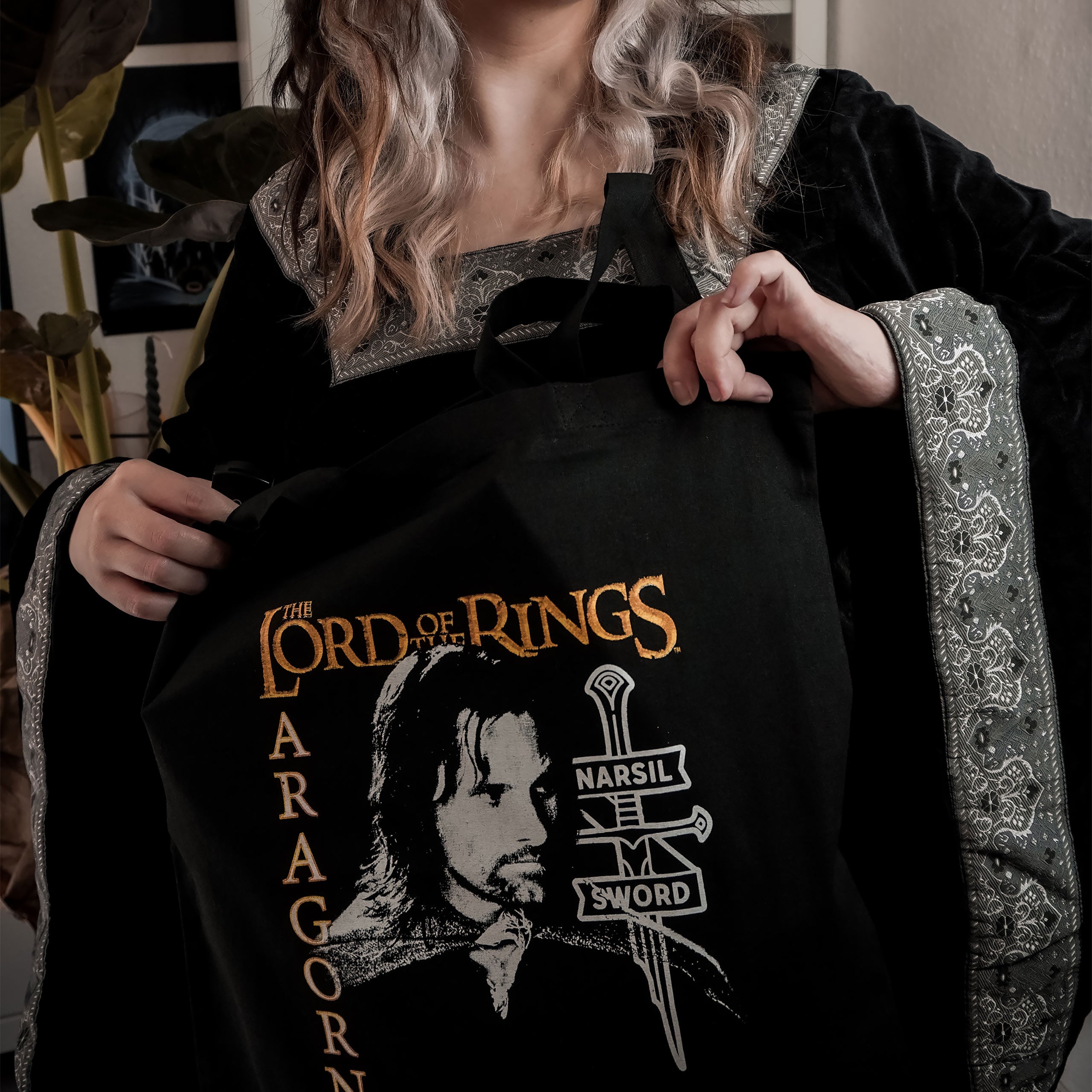 Imagen del producto Señor de los Anillos - Bolsa de yute Aragorn negra