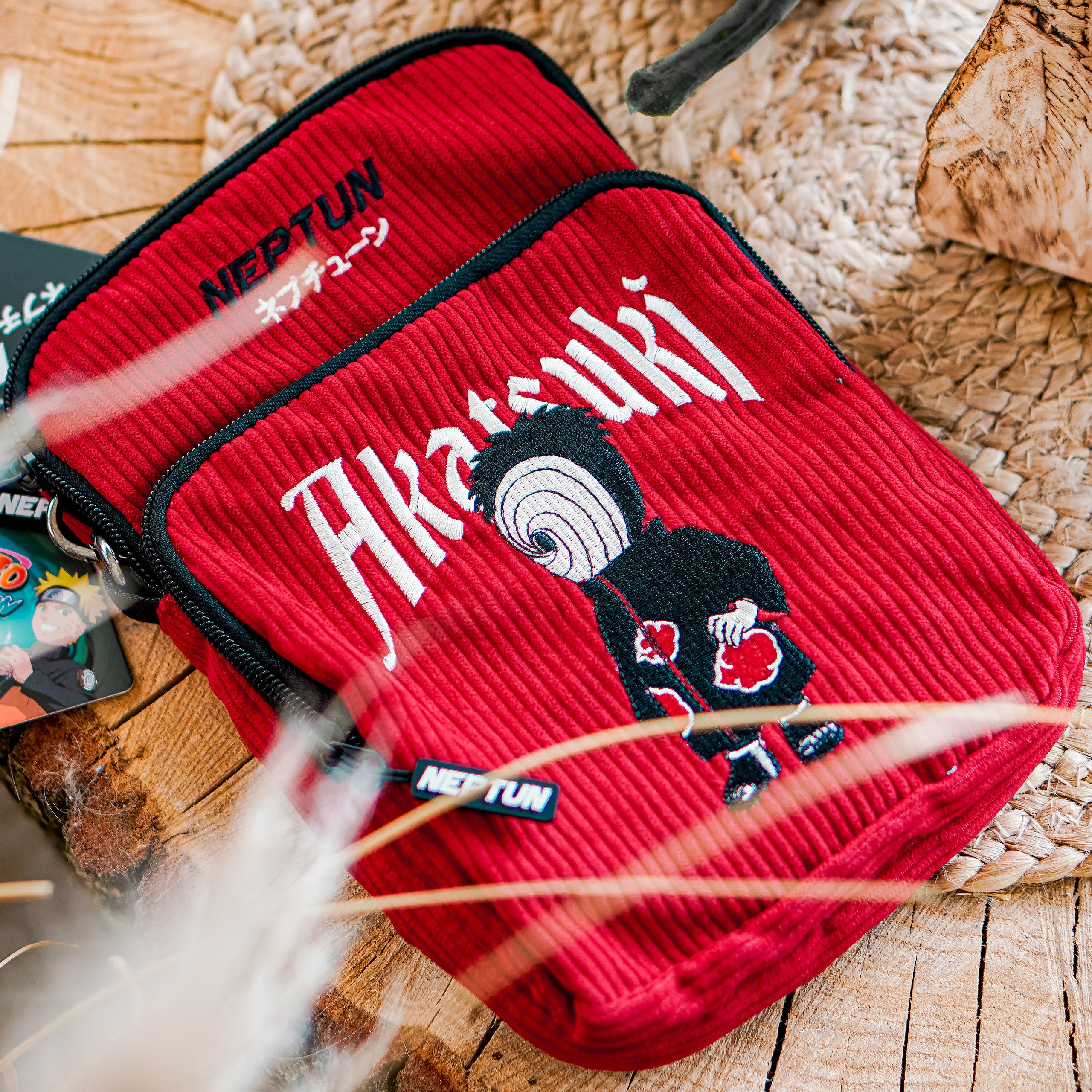 Imagen del producto Naruto - Bolsa cruzada Akatsuki roja