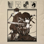 Imagen del producto Attack on Titan - Camiseta oversize beige de grupo