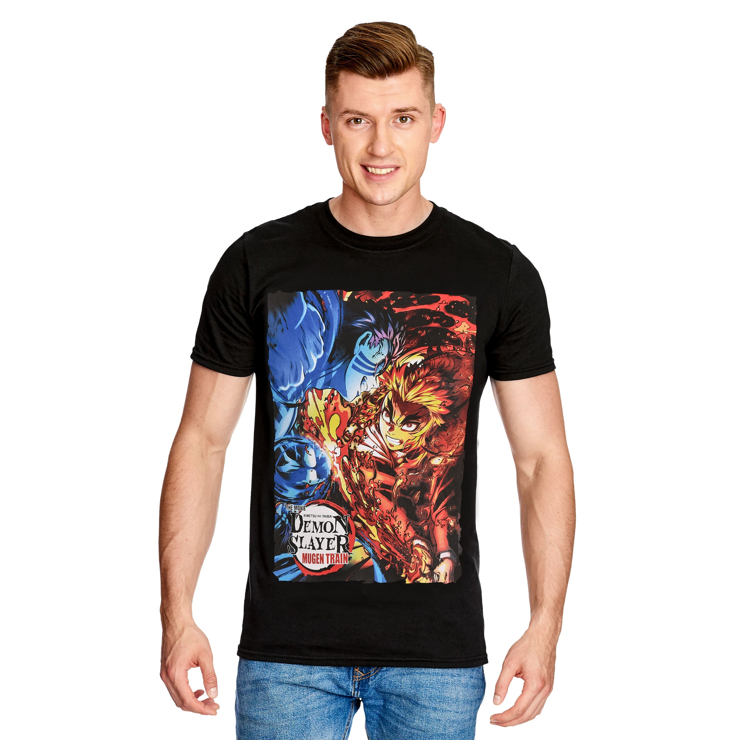 Imagen del producto Demon Slayer - Camiseta negra de Akaza vs. Rengoku