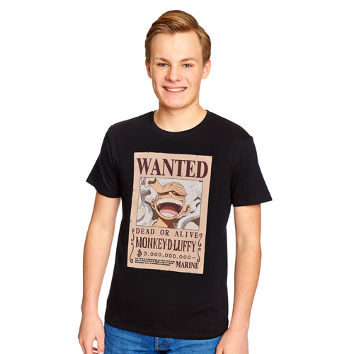 Imagen del producto One Piece: Gear 5 - Camiseta Wanted Luffy negra