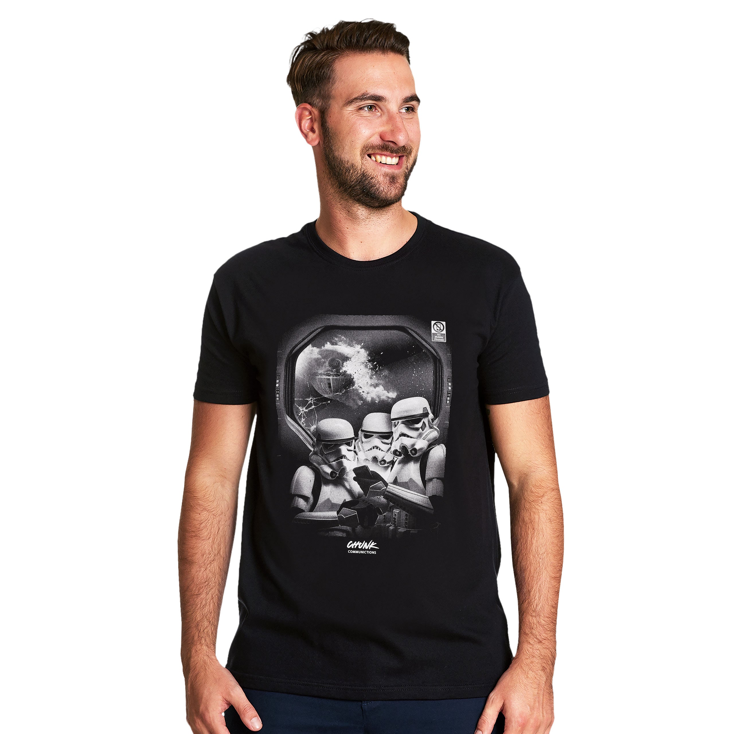 Imagen del producto ¡No teléfonos! Camiseta para fans de Star Wars negra