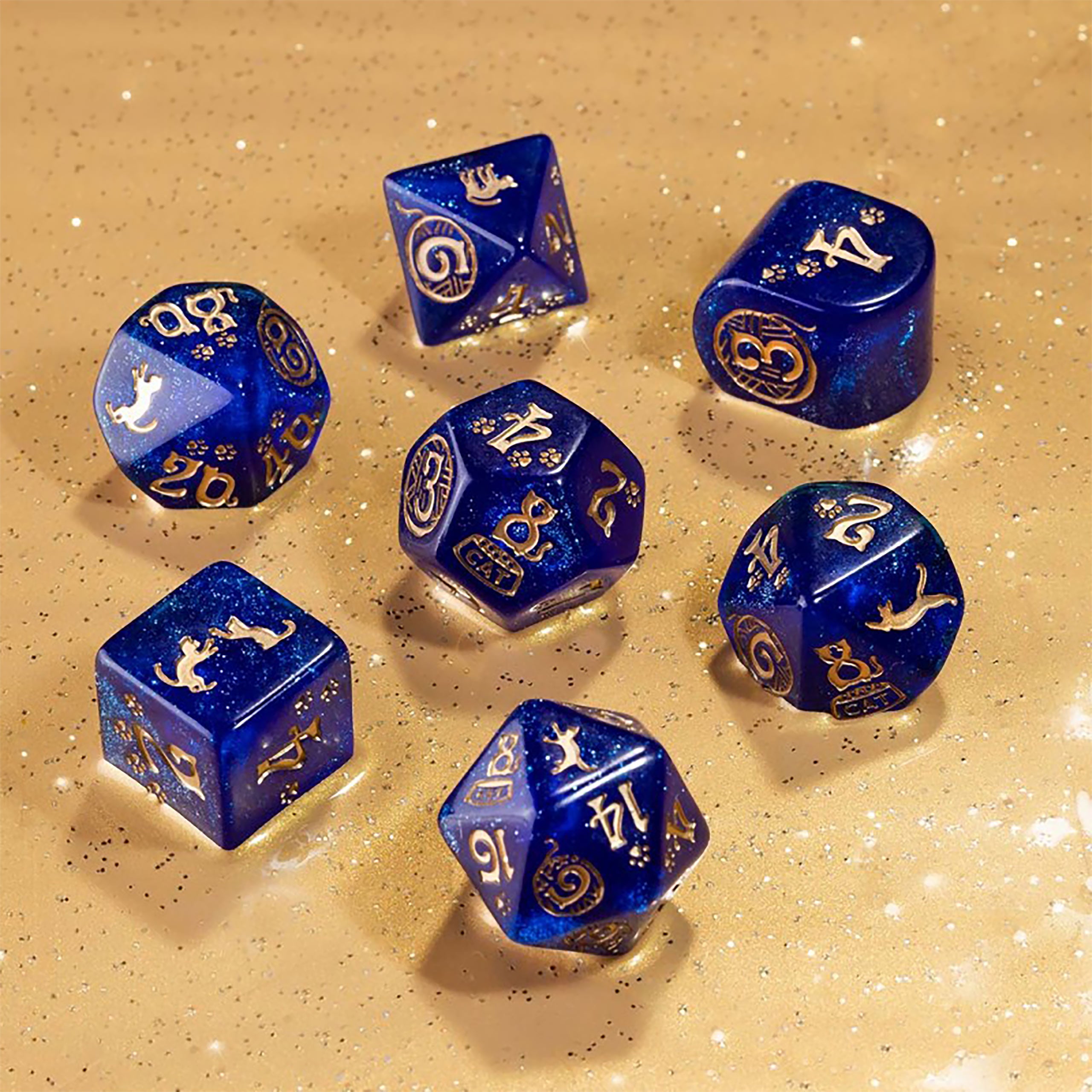 Imagen del producto Set de Dados RPG Moderno Cats Meowster 7 piezas