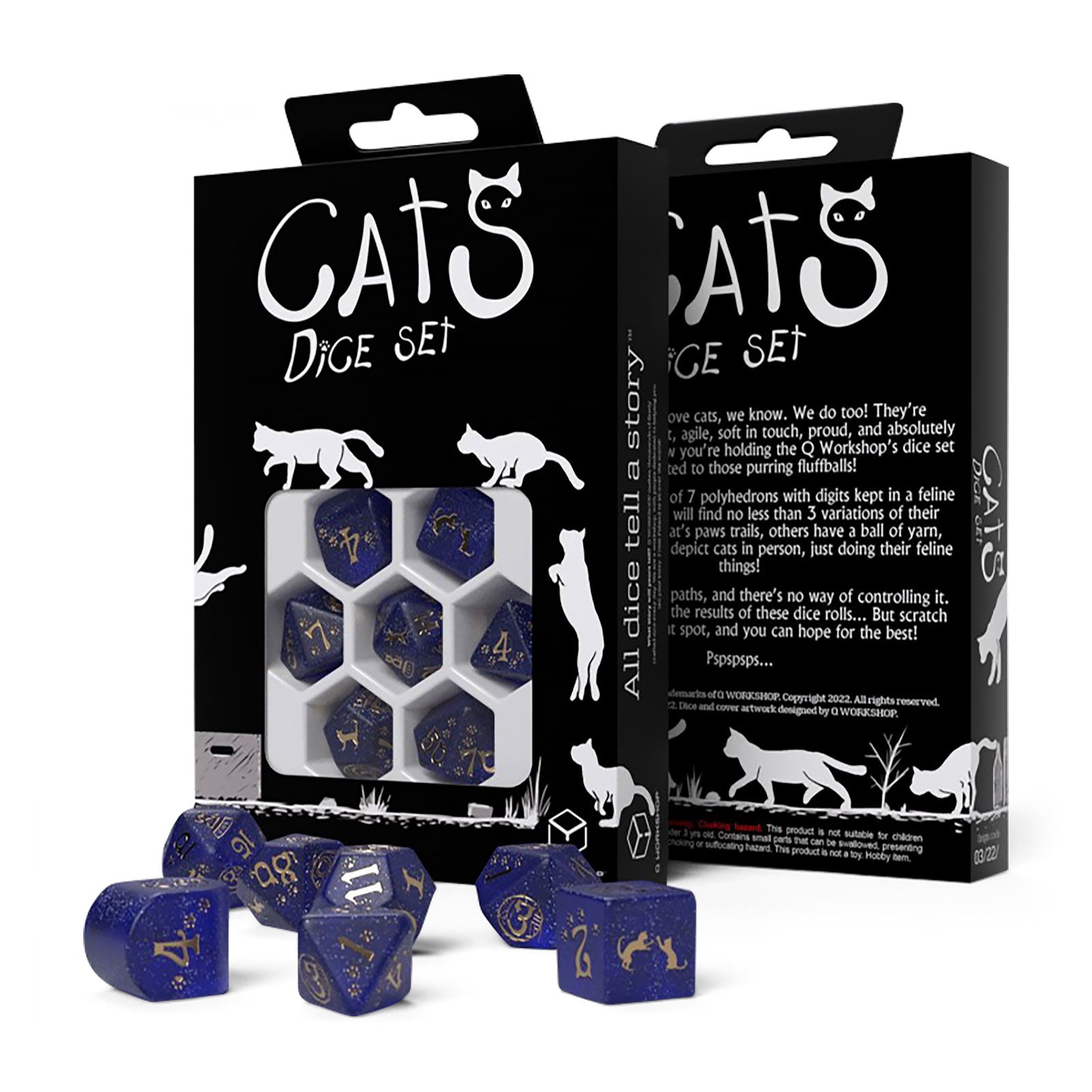 Imagen del producto Set de Dados RPG Moderno Cats Meowster 7 piezas