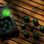 Imagen del producto Set de Dados Elfos RPG 7 piezas Edición Glow in The Dark