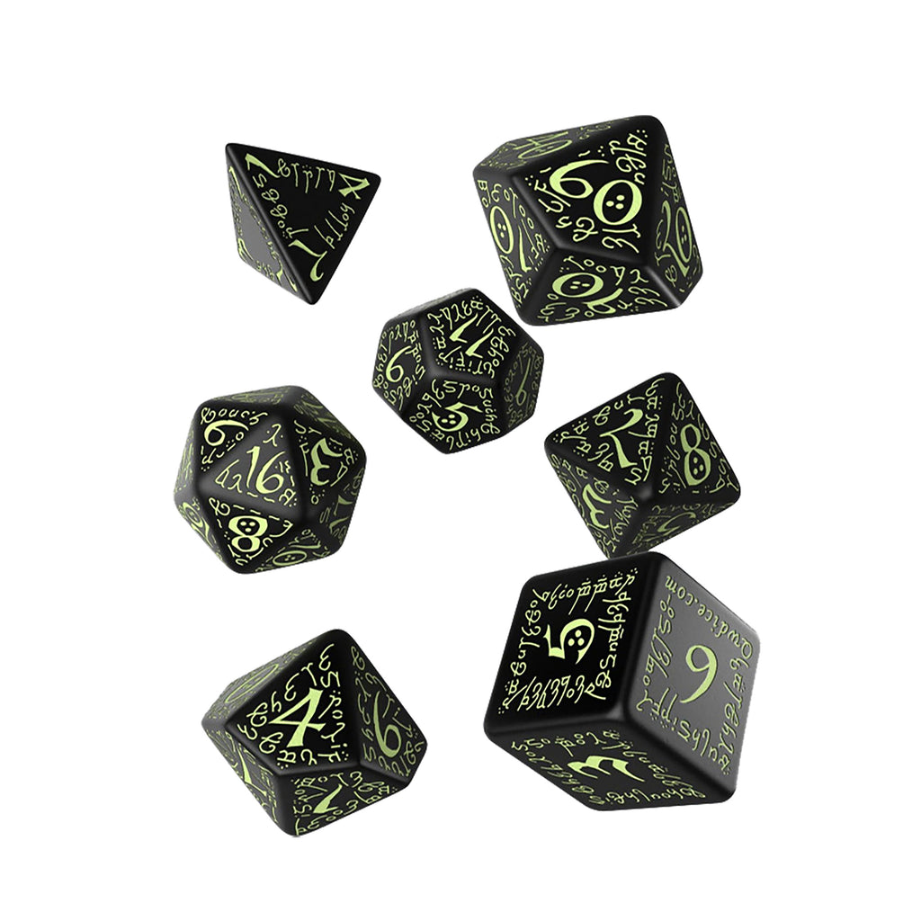 Imagen del producto Set de Dados Elfos RPG 7 piezas Edición Glow in The Dark