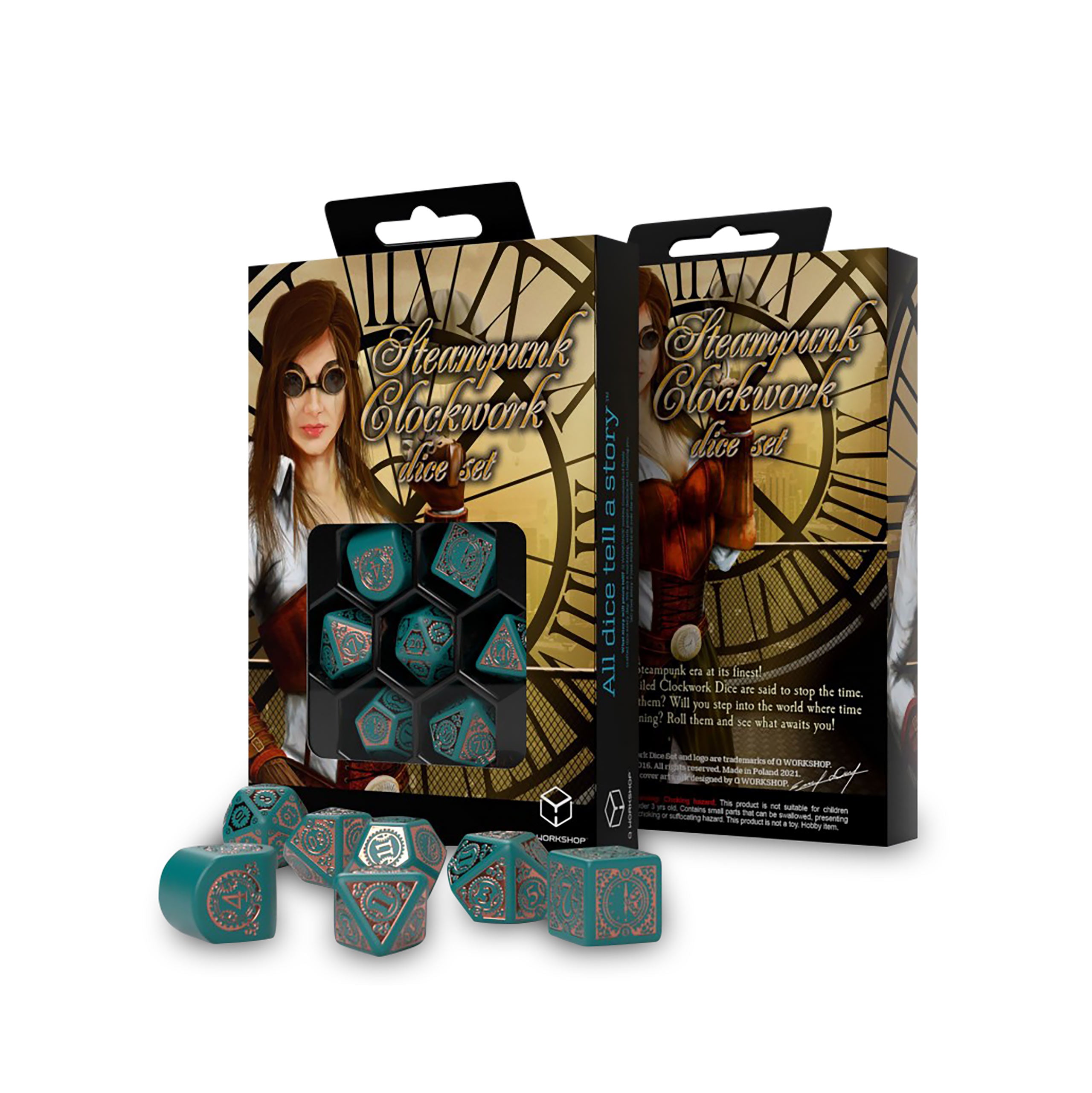 Imagen del producto Set de Dados RPG Moderno Steampunk Clockwork Nautical Apparatus 7 piezas