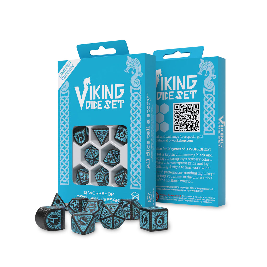 Imagen del producto Set de dados RPG Viking 7pcs negro-azul