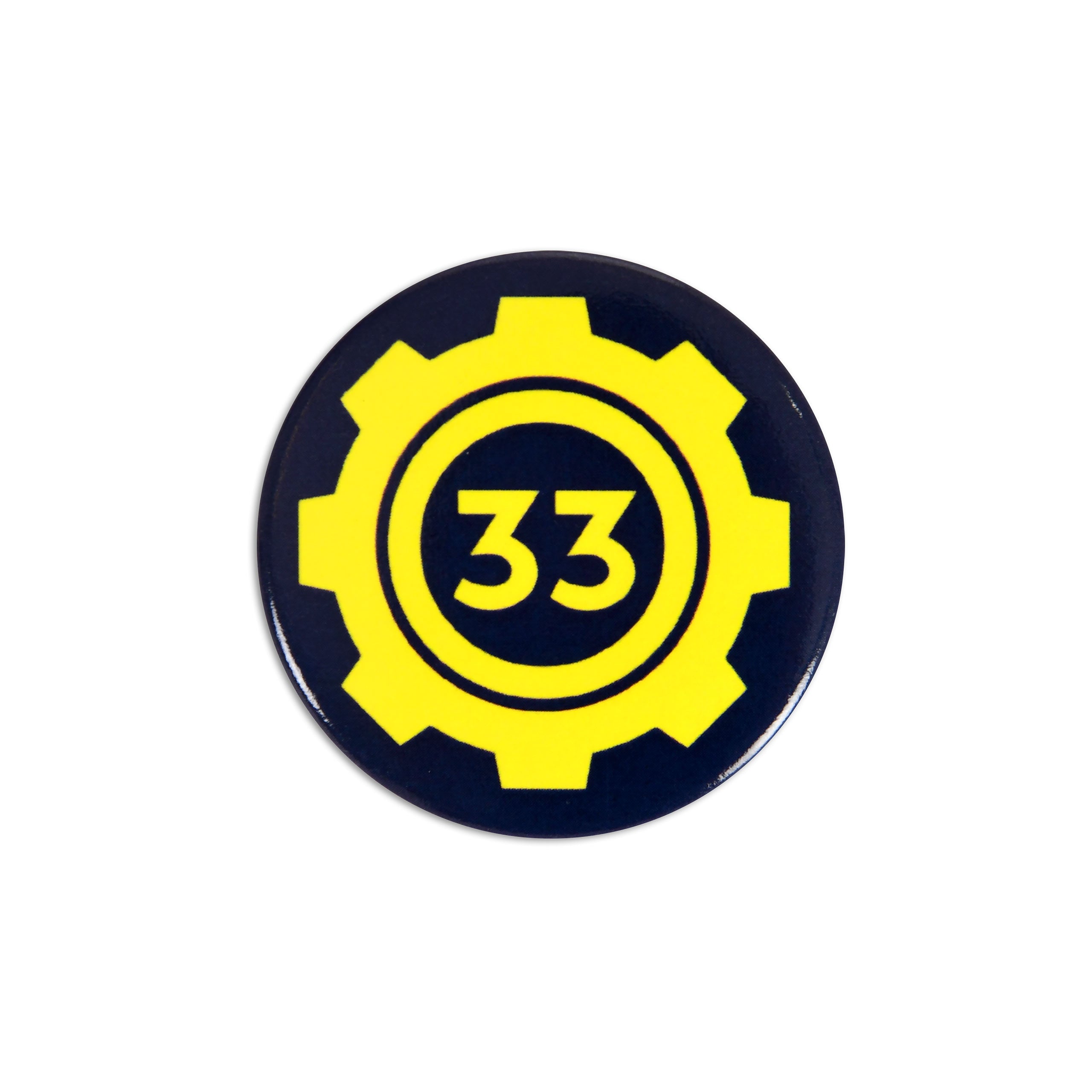 Imagen del producto Botón Vault 33 para fans de Fallout
