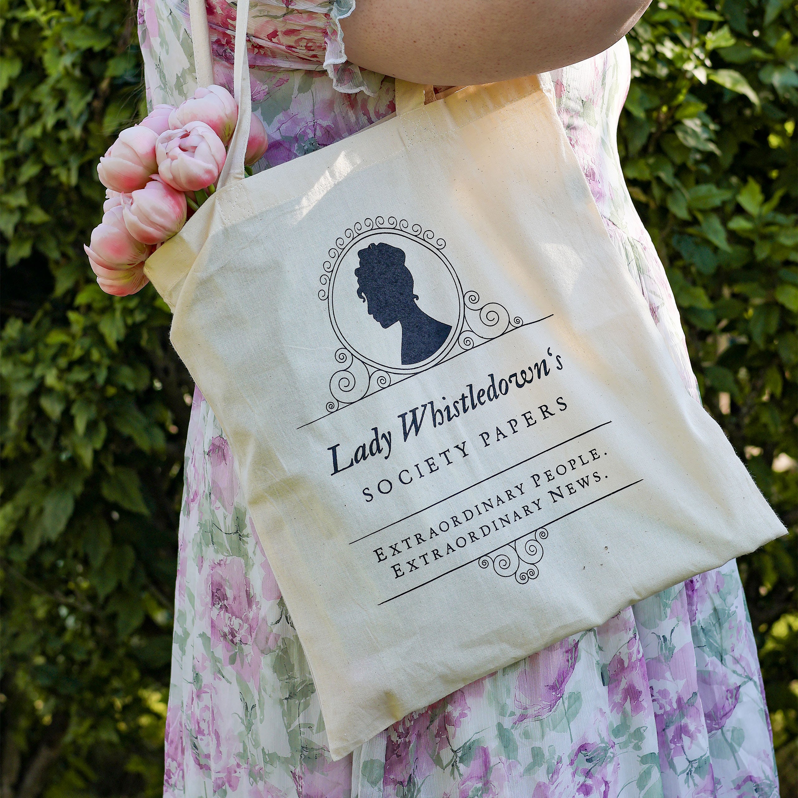 Imagen del producto Bolsa de yute Society Papers para fans de Bridgerton