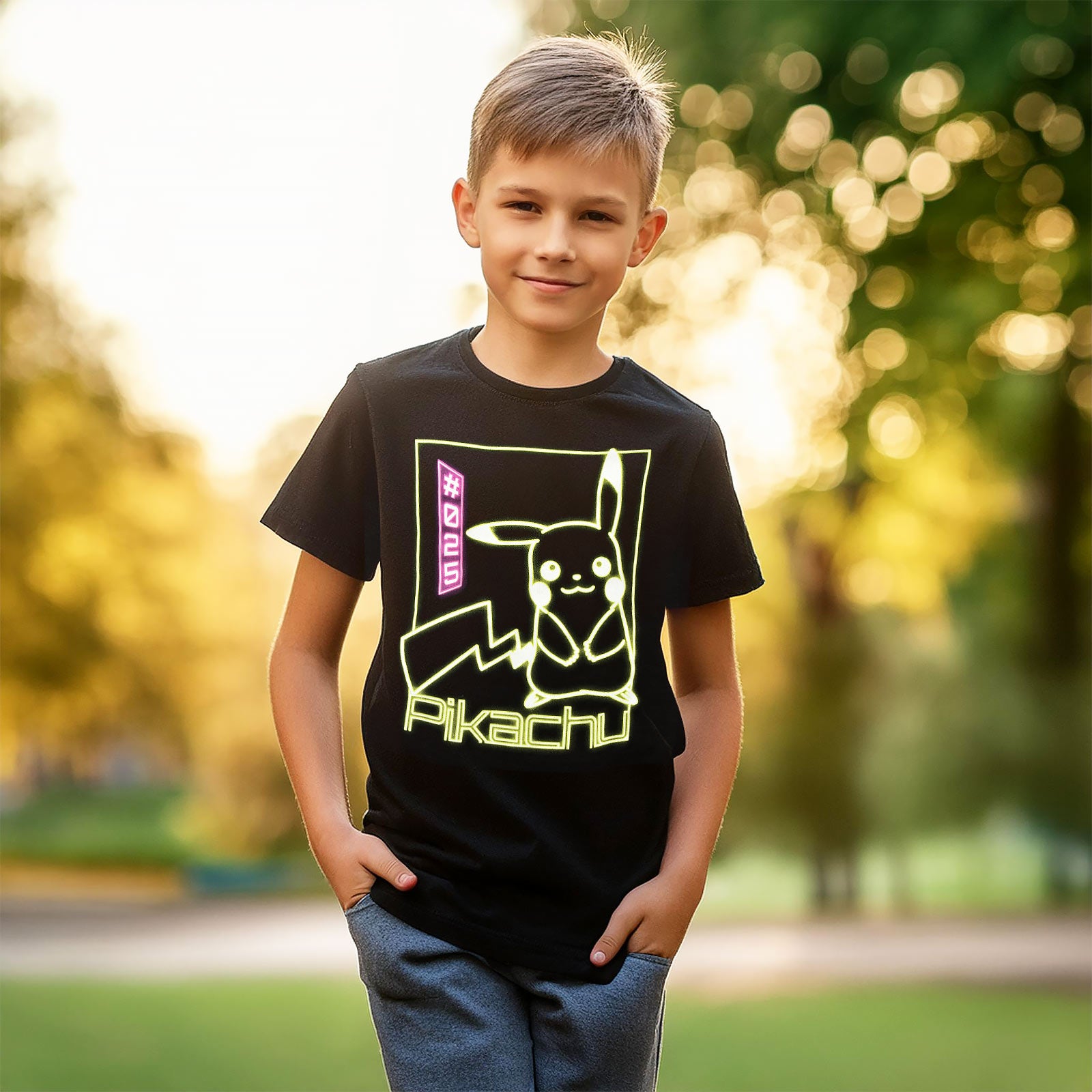 Imagen del producto Pokemon - Pikachu Neon Camiseta para niños negro