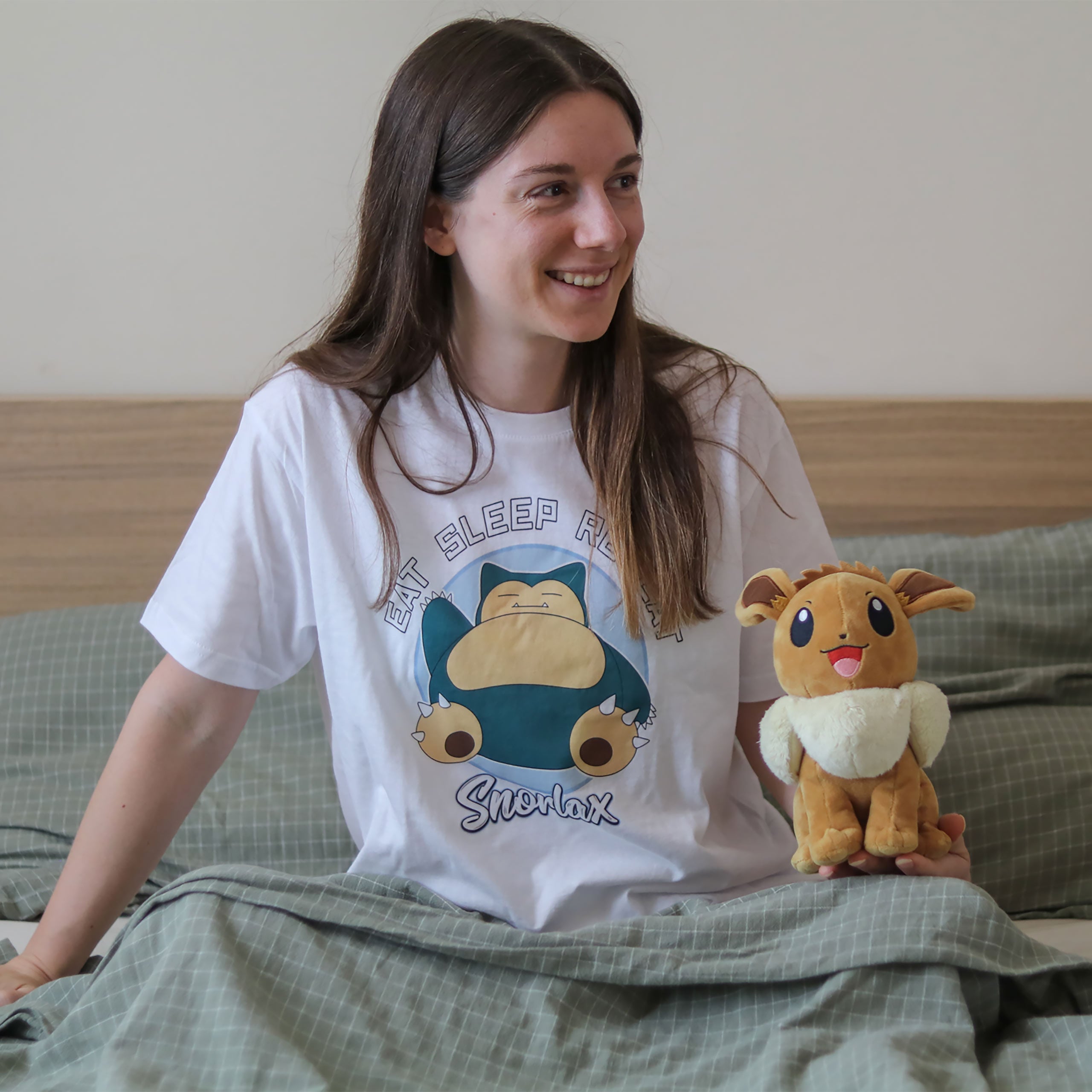 Imagen del producto Pokemon - Snorlax Eat Sleep Repeat Camiseta blanca