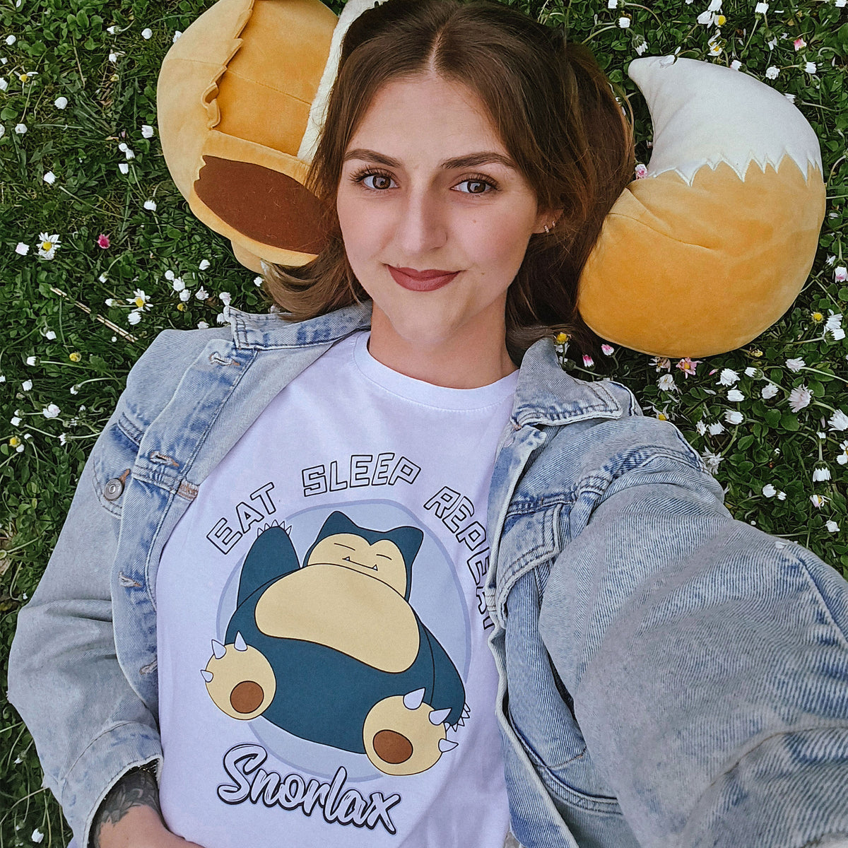 Imagen del producto Pokemon - Snorlax Eat Sleep Repeat Camiseta blanca
