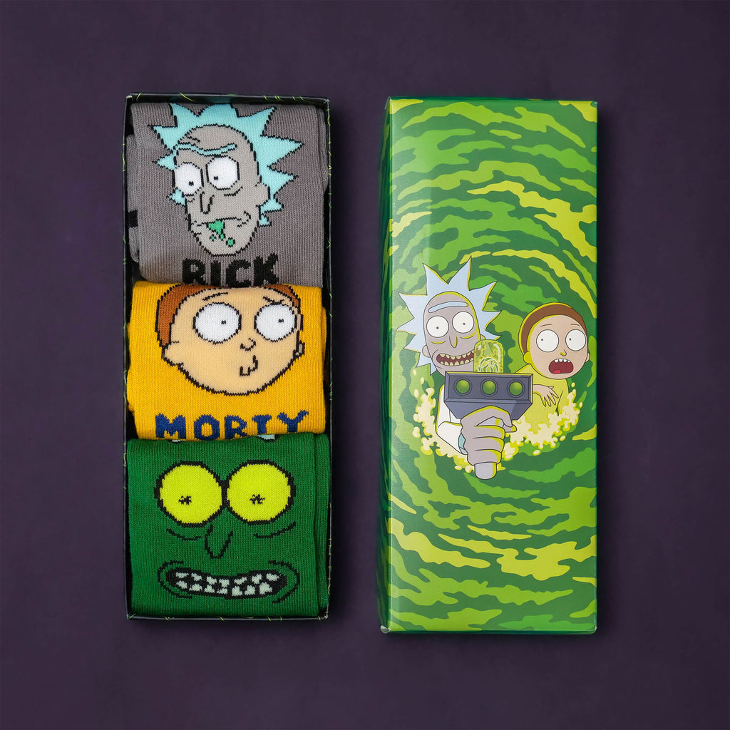 Imagen del producto Calcetines de Personajes Juego de 3 en Caja de Regalo - Rick y Morty