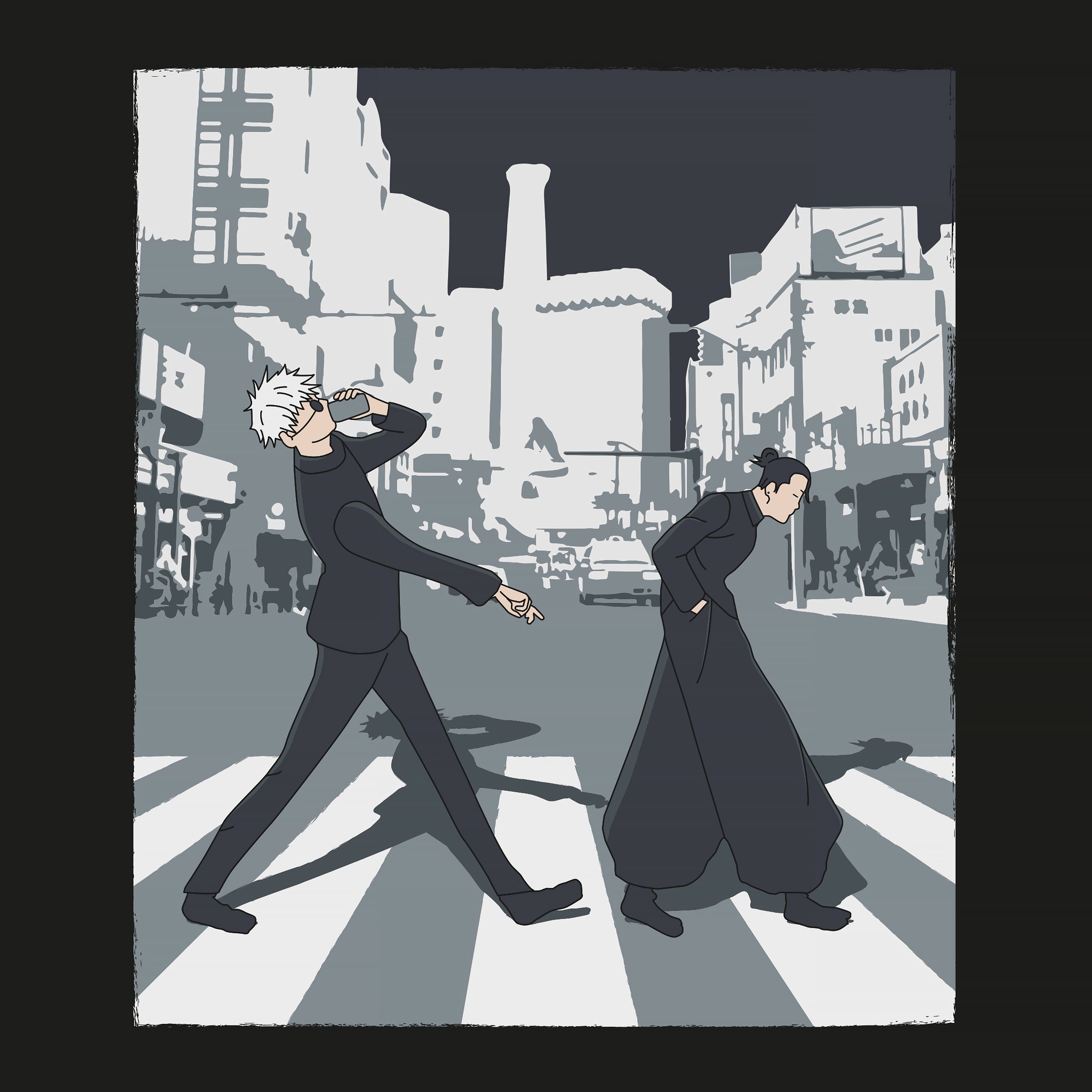 Imagen del producto Camiseta Crosswalk para fans de Jujutsu Kaisen negra