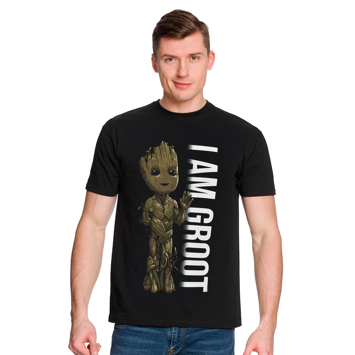 Imagen del producto Guardianes de la Galaxia - Yo soy Groot Retrato Camiseta negra