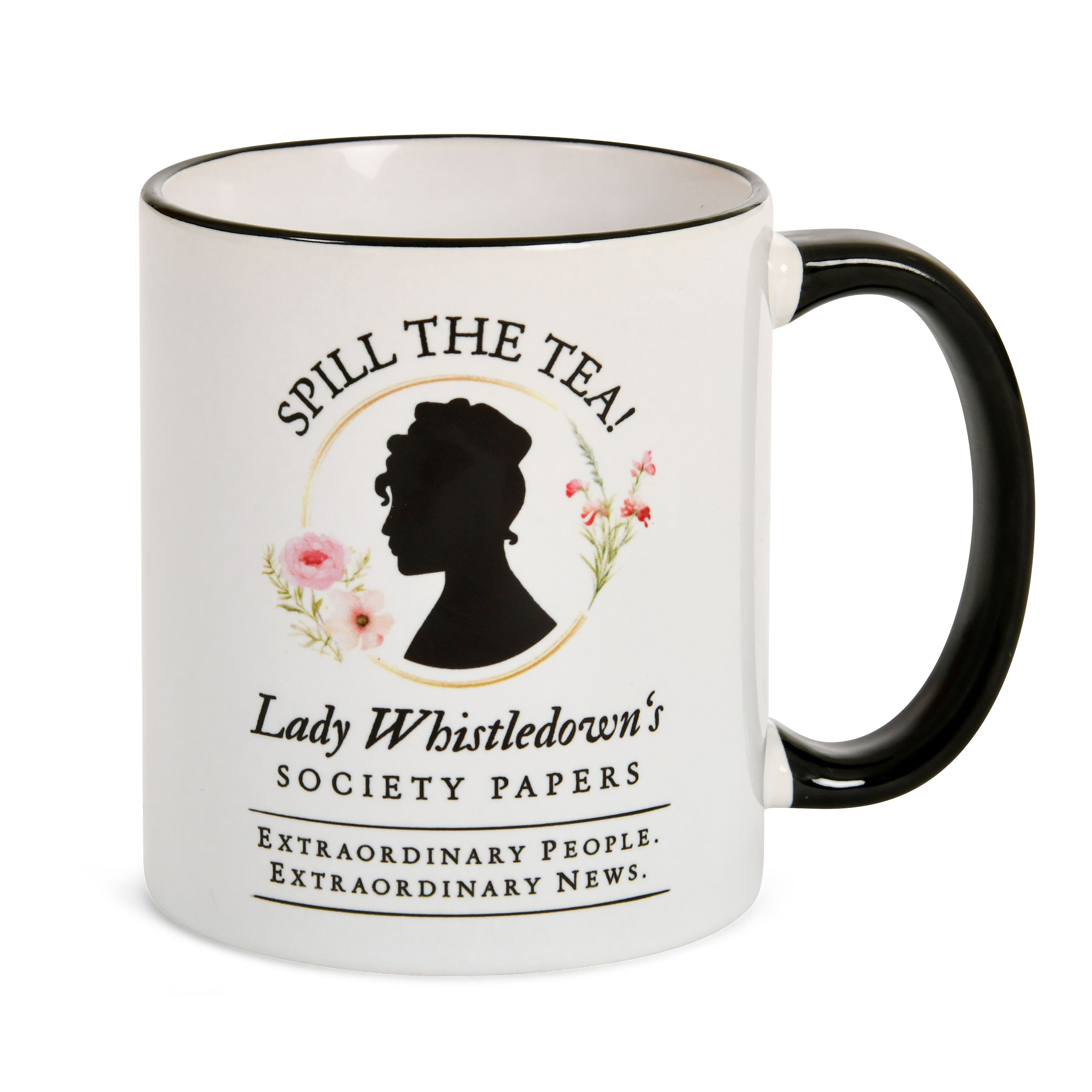Imagen del producto ¡Derrama el té! Taza Society Papers para fans de Bridgerton