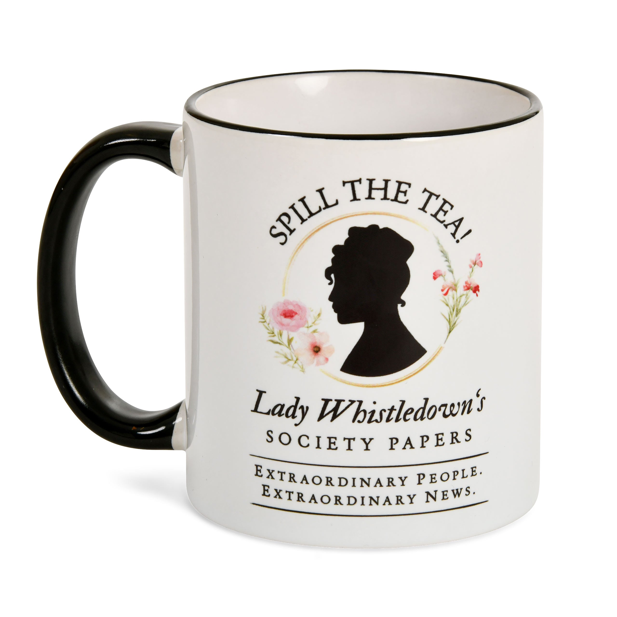 Imagen del producto ¡Derrama el té! Taza Society Papers para fans de Bridgerton