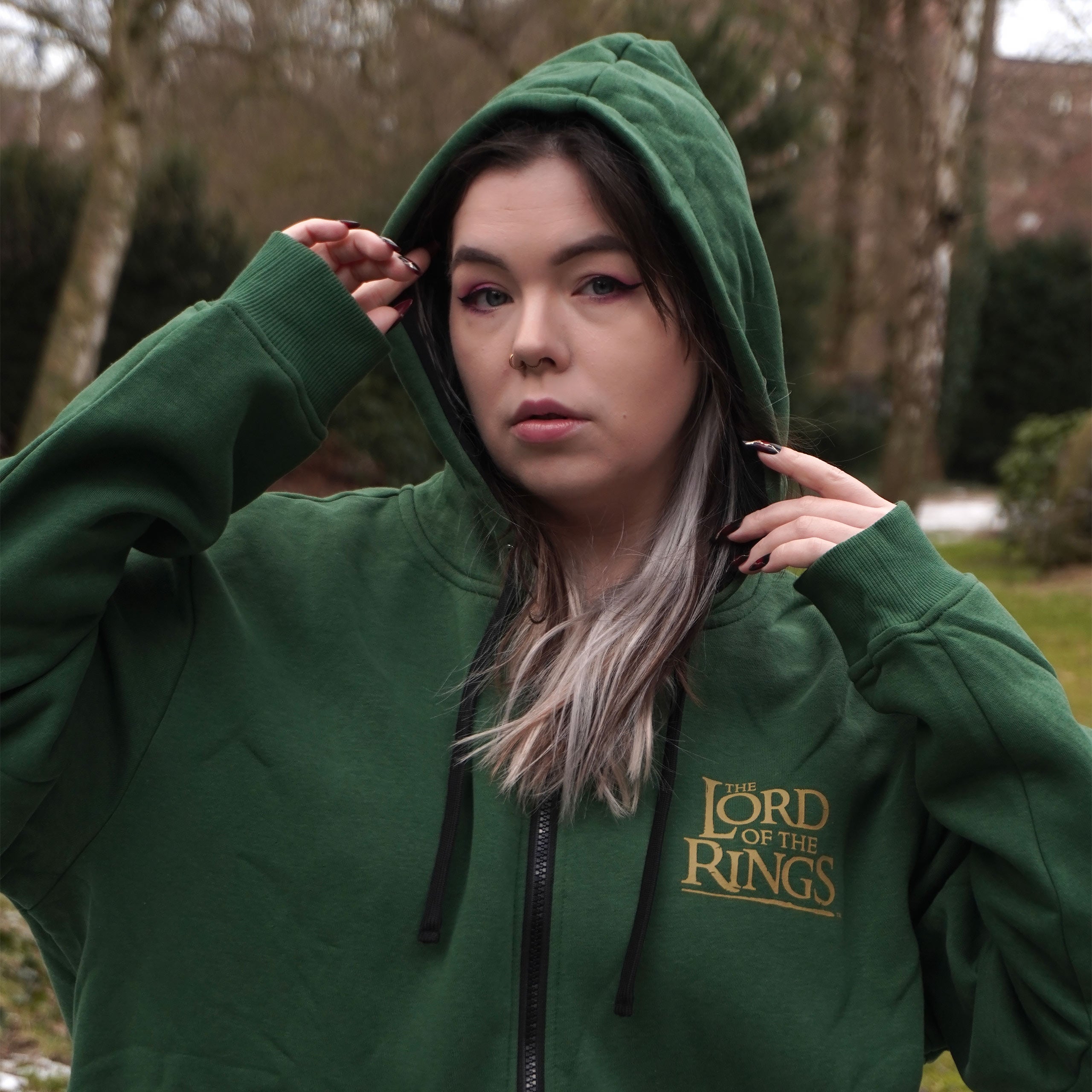 Imagen del producto El Señor de los Anillos - Sudadera con capucha con cremallera Tierra Media verde