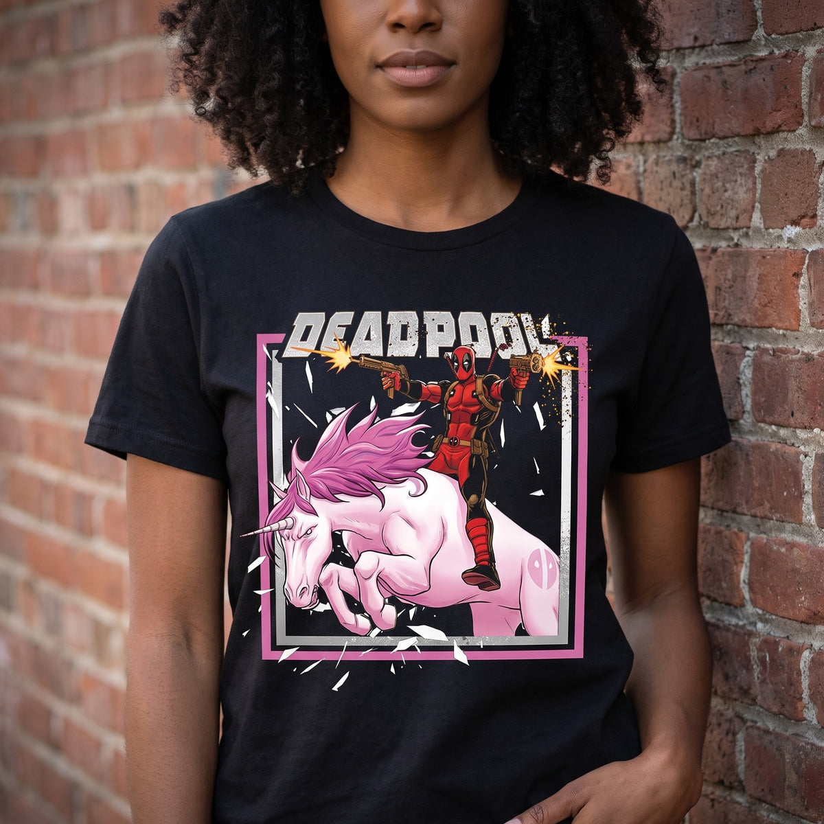 Imagen del producto Deadpool - Camiseta Pink Unicorn Ride negra