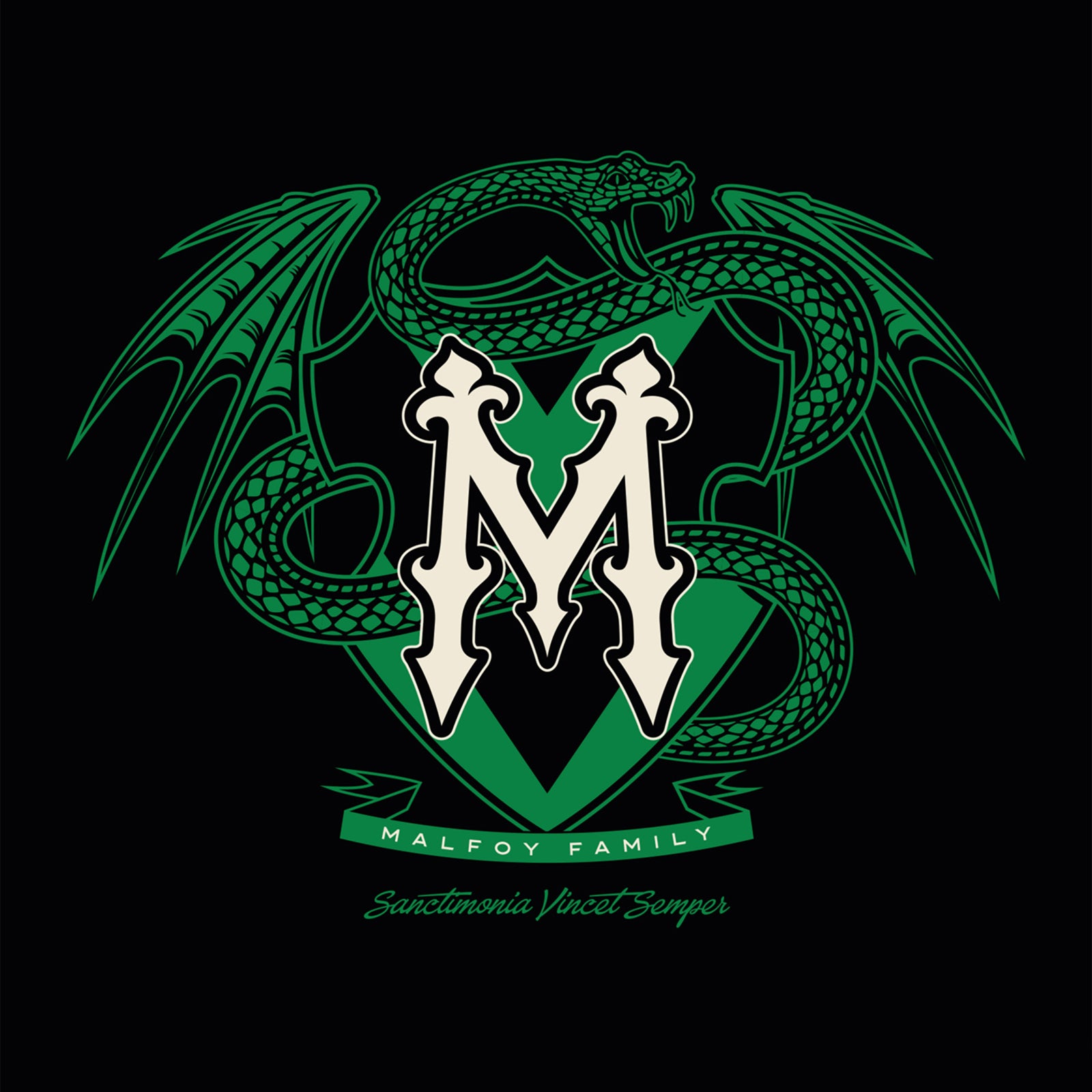 Imagen del producto Camiseta negra de la familia Malfoy - Harry Potter