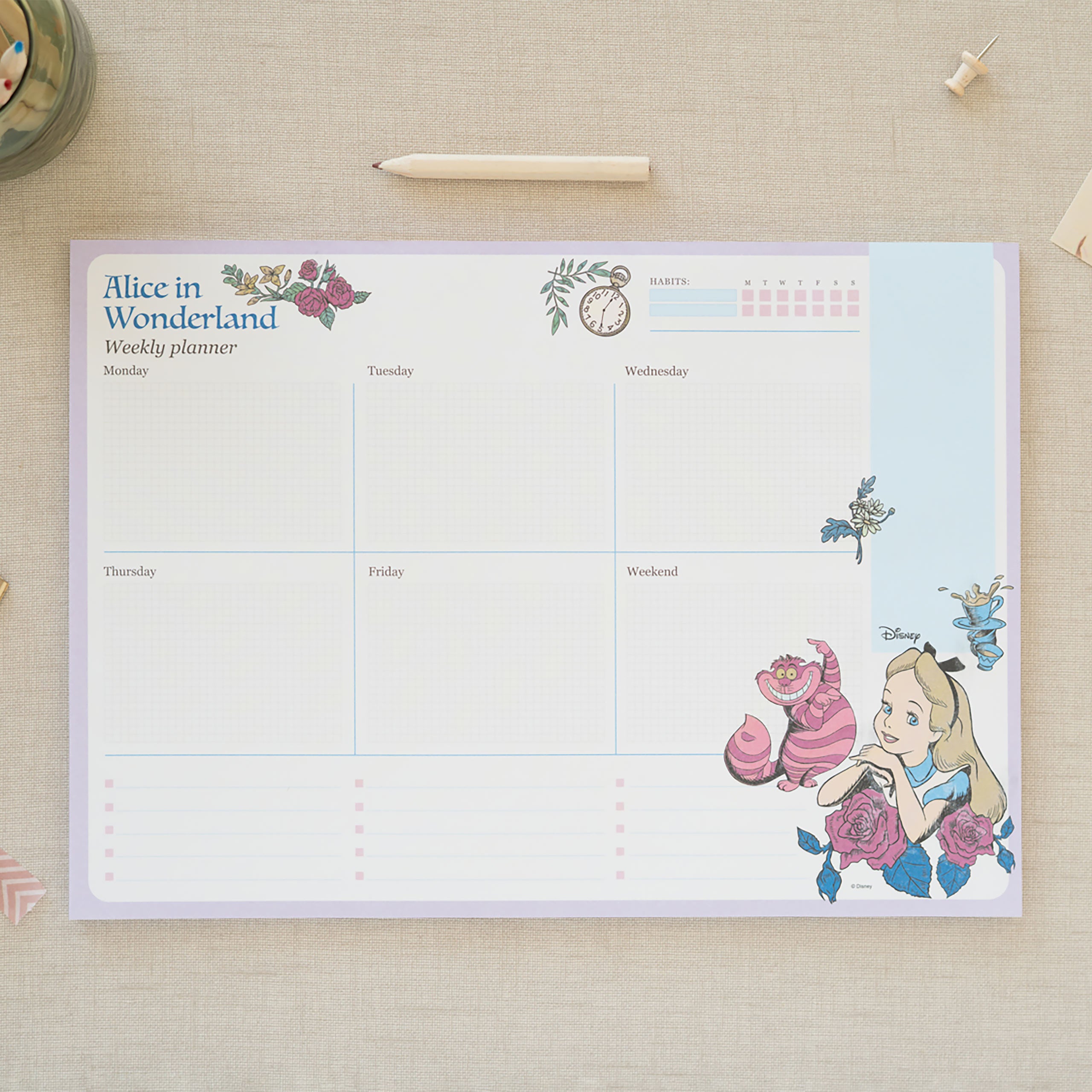 Product image Alice in Wonderland - Flower Weekly Planner