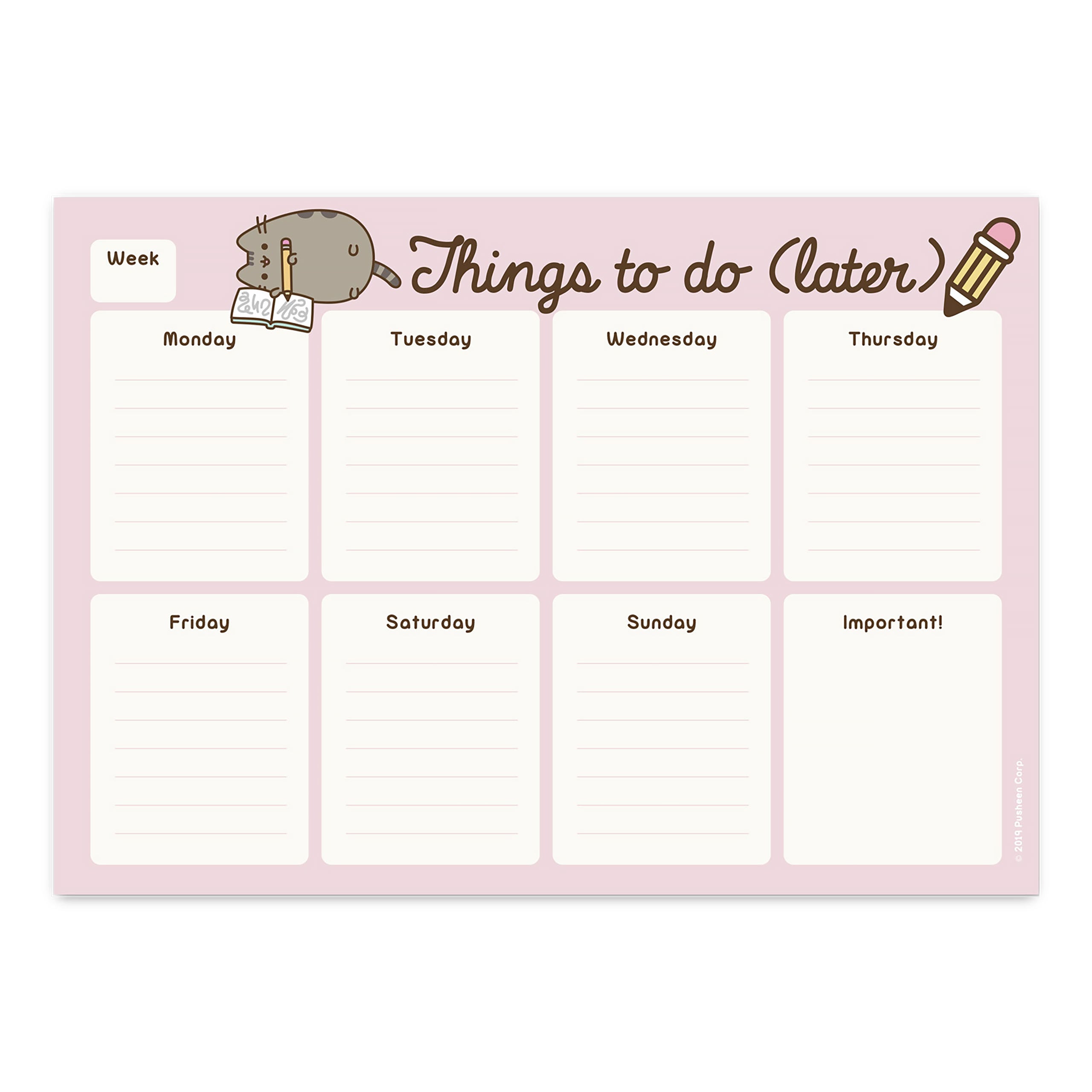 Imagen del producto Pusheen - Cosas para hacer más tarde Planificador semanal