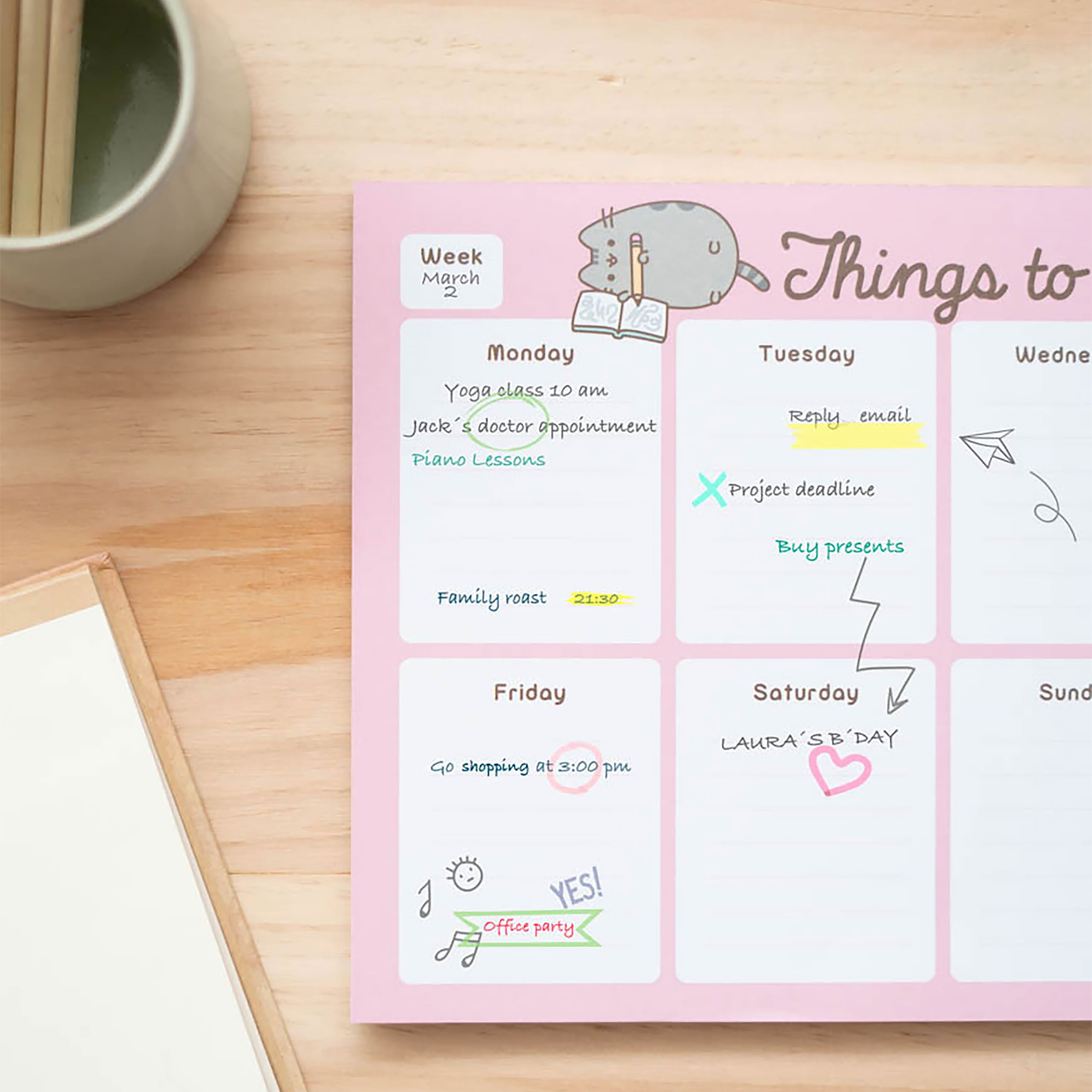 Imagen del producto Pusheen - Cosas para hacer más tarde Planificador semanal