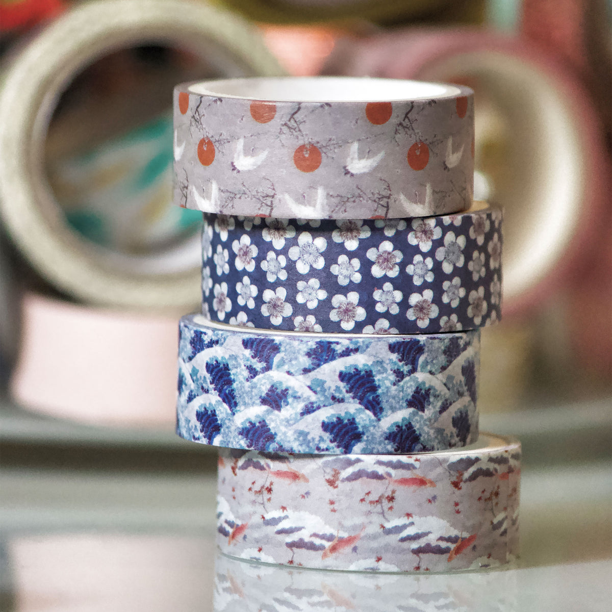 Imagen del producto La gran ola de Kanagawa - Katsushika Hokusai Washi Tapes Set de 4