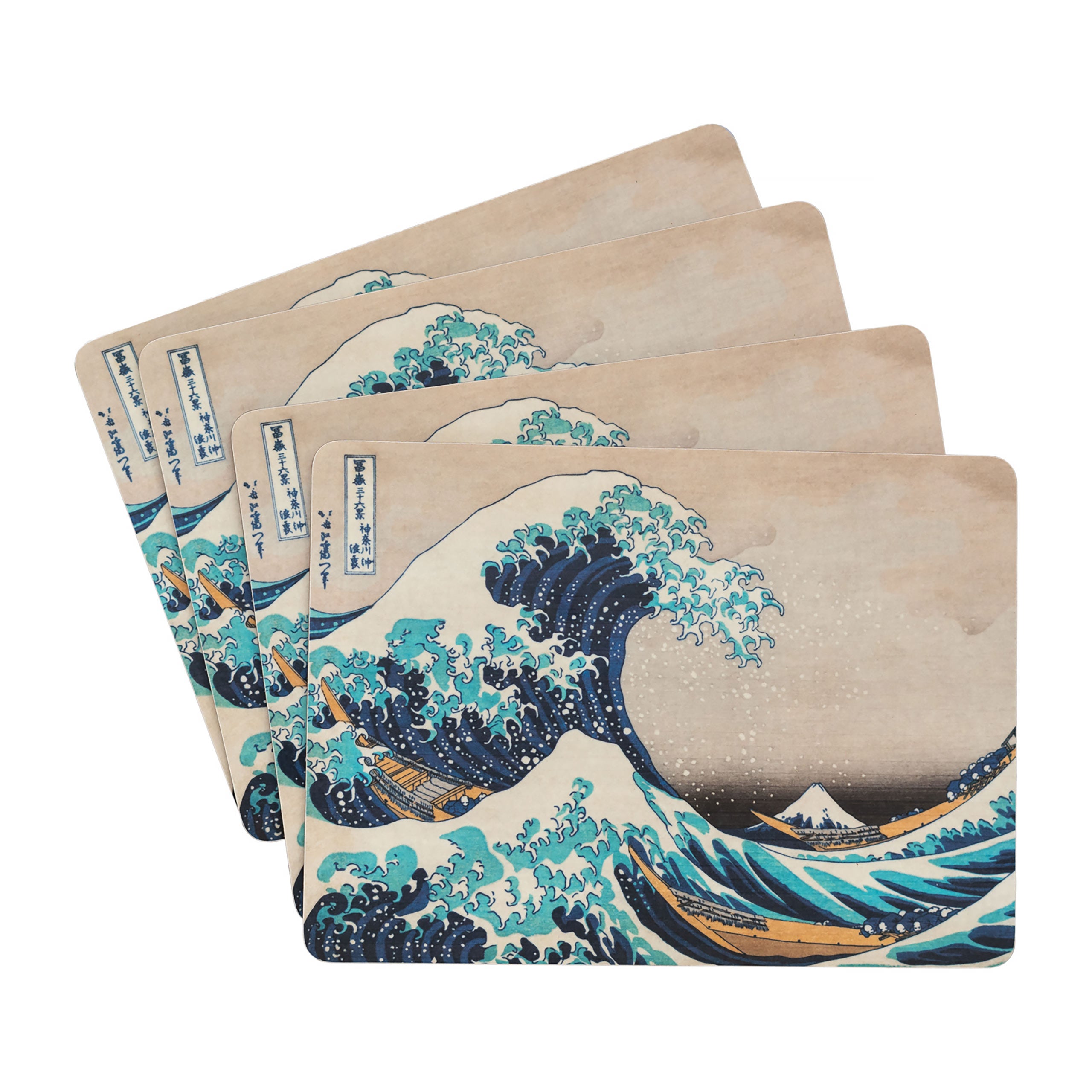 Imagen del producto La gran ola de Kanagawa - Juego de 4 tablas de desayuno Katsushika Hokusai